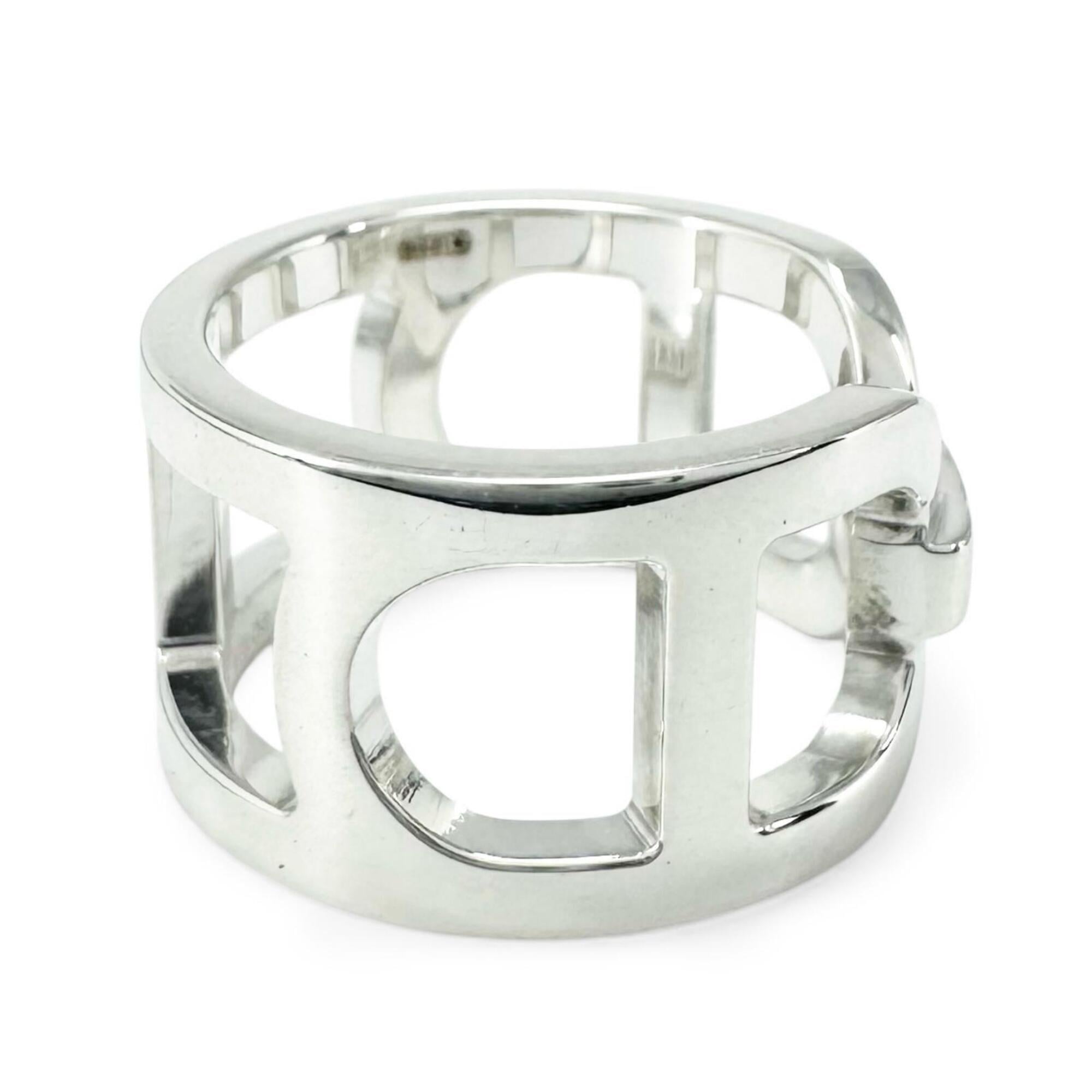 Hermes Silver Silver 925 Band Ring (Pre-Owned)