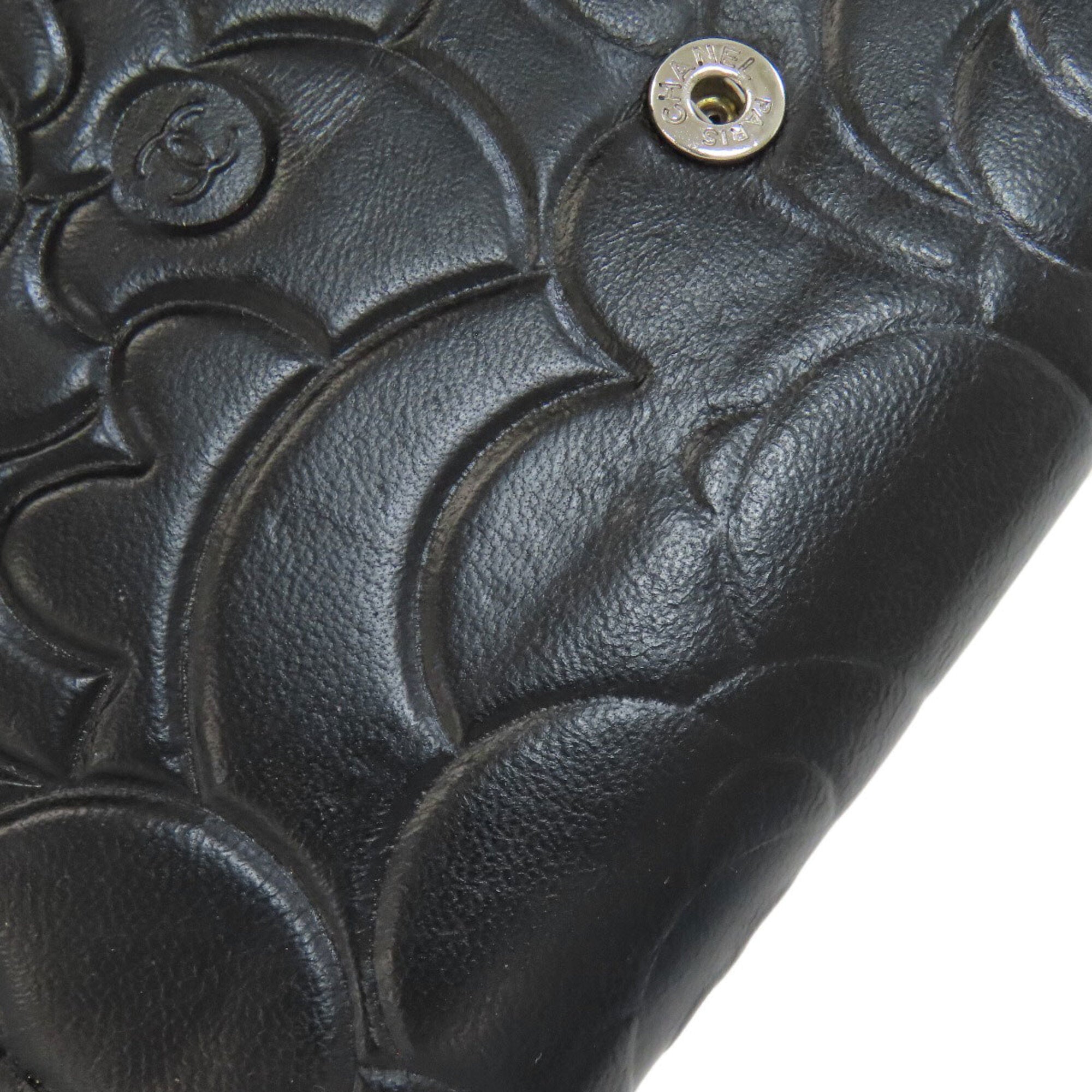 Chanel Black Leather Long Wallet (Bi-Fold) (Pre-Owned)