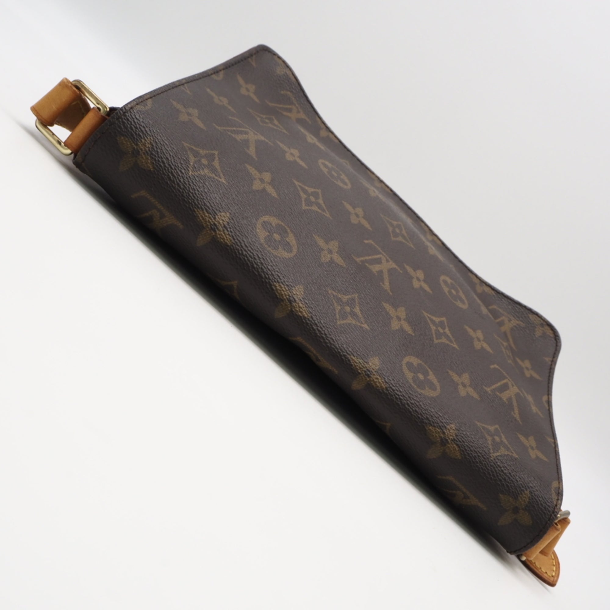Louis Vuitton Monogram Beige Brown Coated Canvas Leather Shoulder Bag (Pre-Owned)