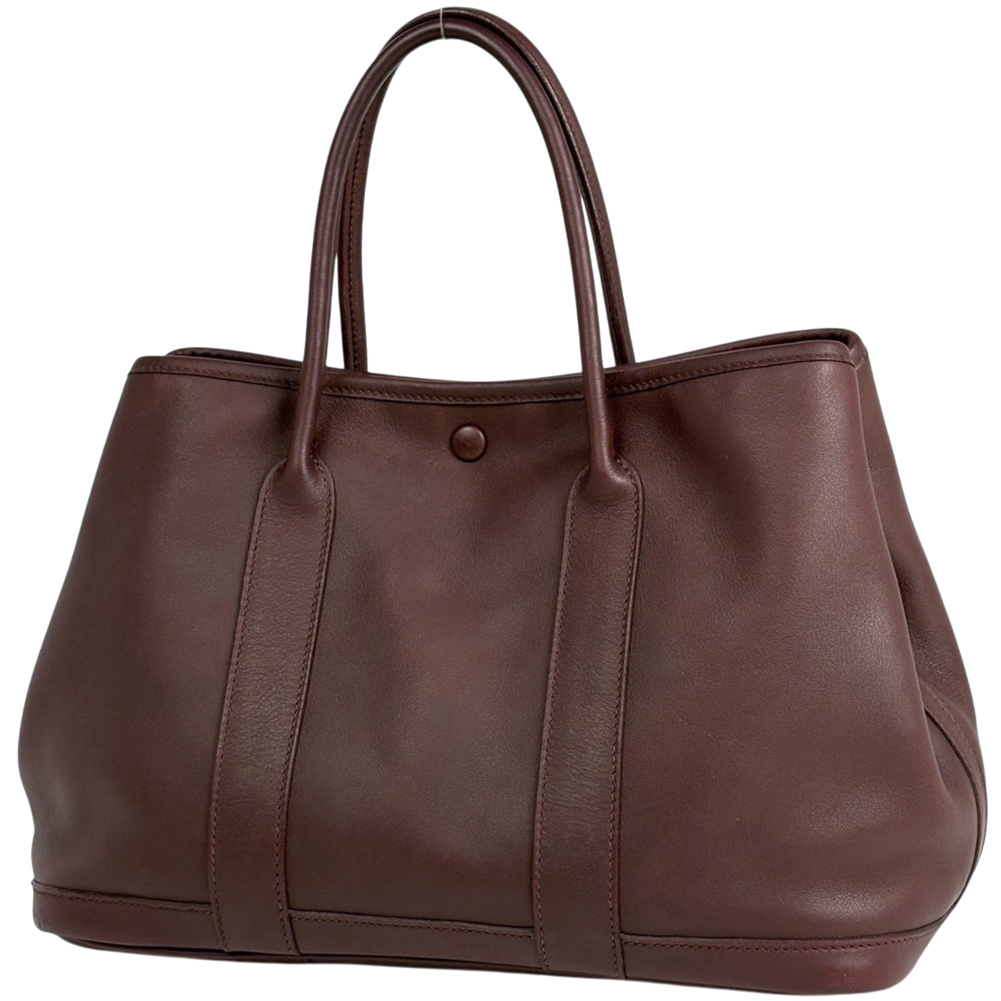 Hermes Brown Swift Leather Handbag Tote Bag (Pre-Owned)
