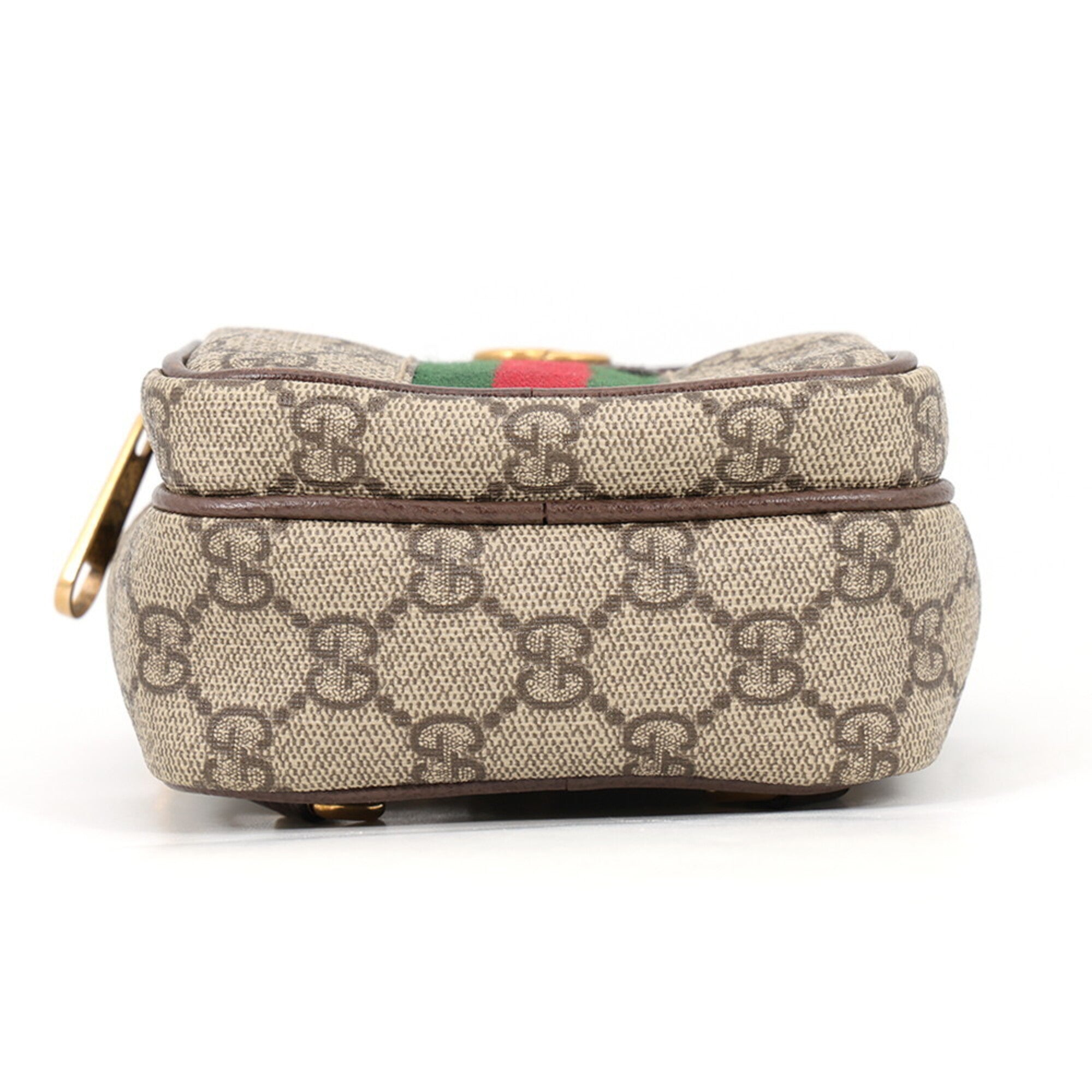 Gucci Ophidia Beige Green Red Color Gg Supreme Leather Canvas Sling Bag (Pre-Owned)
