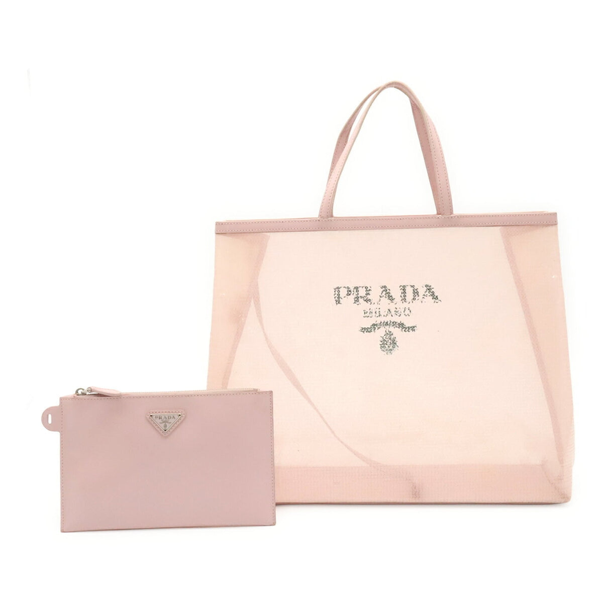 Prada Dusty Pink Mesh Spangles Tote Bag (Pre-Owned)