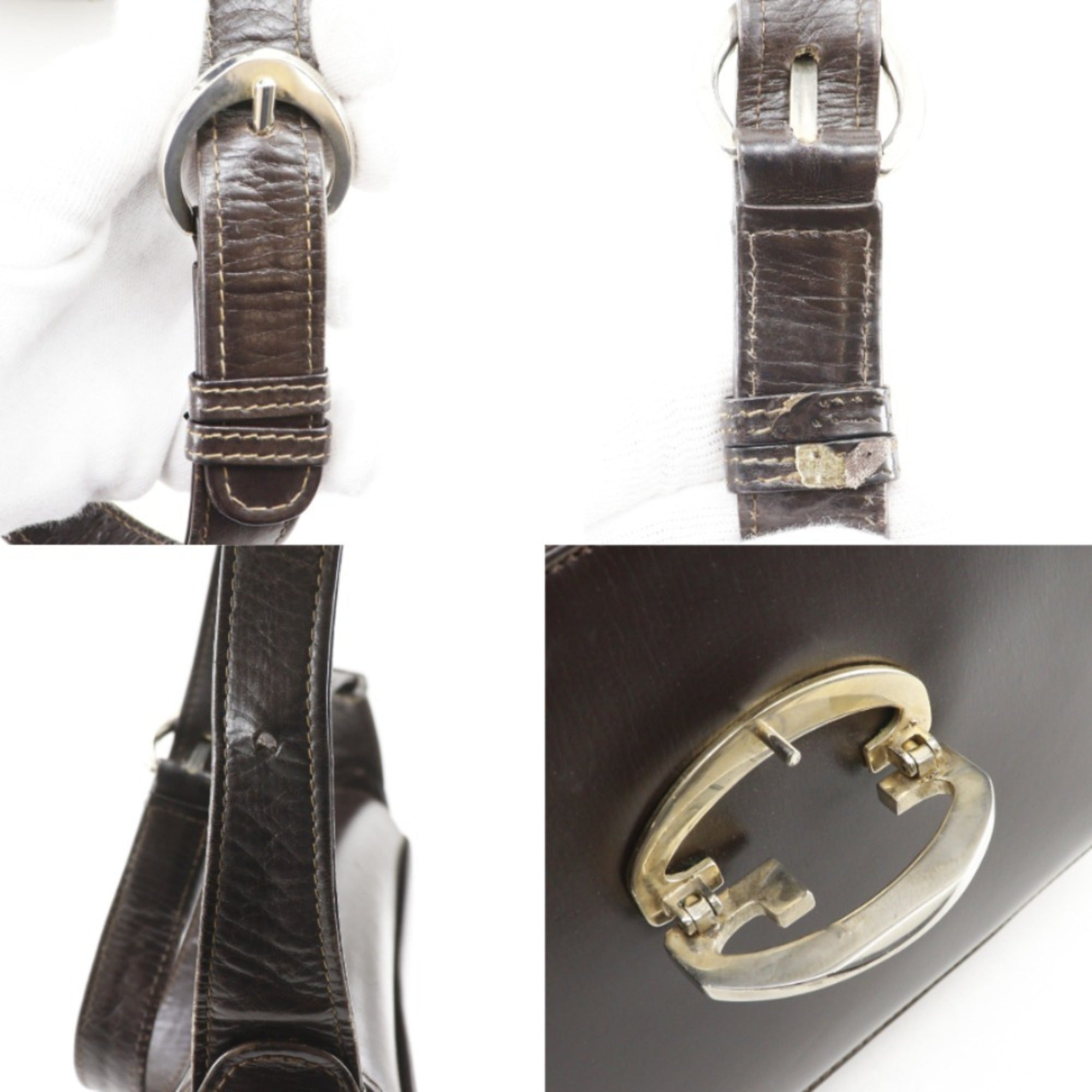 Gucci Brown Leather Shoulder Bag (Pre-Owned)