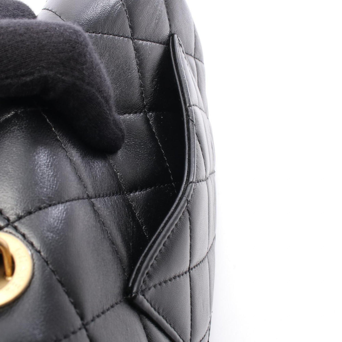 Chanel Black Leather Handbag Shoulder Bag (Pre-Owned)