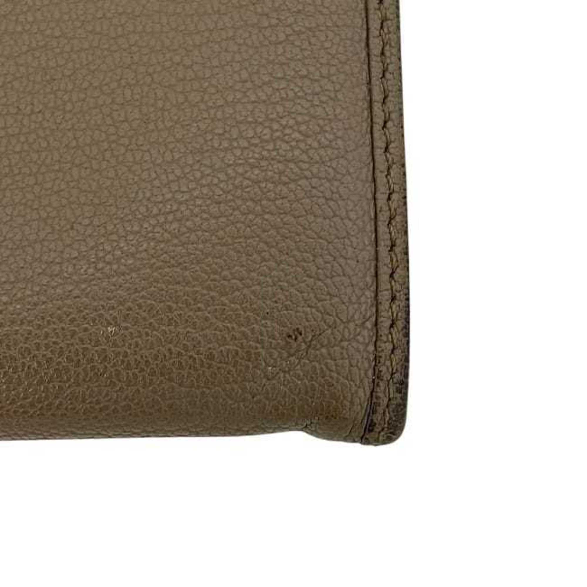 Loewe Beige Leather Long Wallet (Bi-Fold) (Pre-Owned)