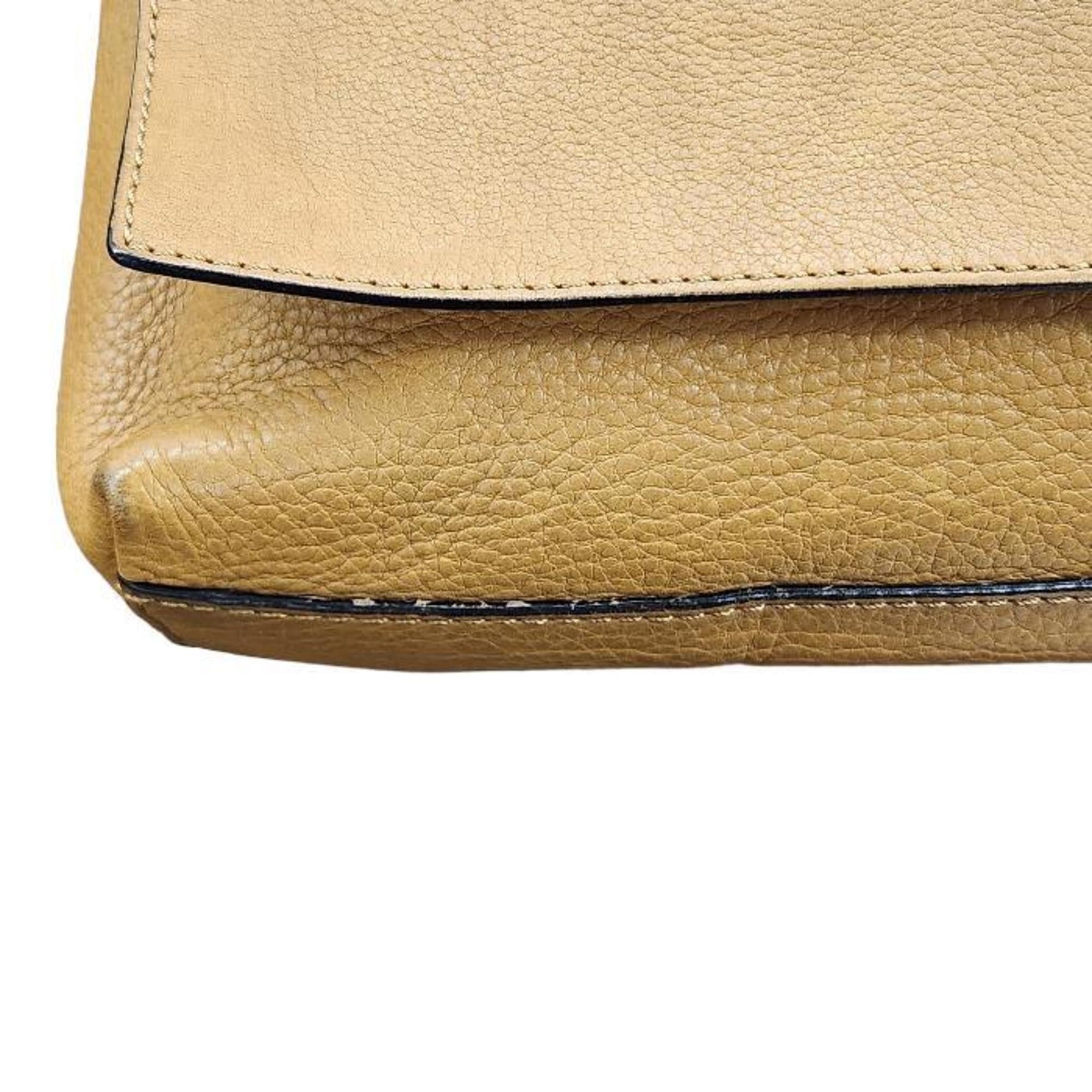 Celine Brown Yellow Leather Shoulder Bag (Pre-Owned)