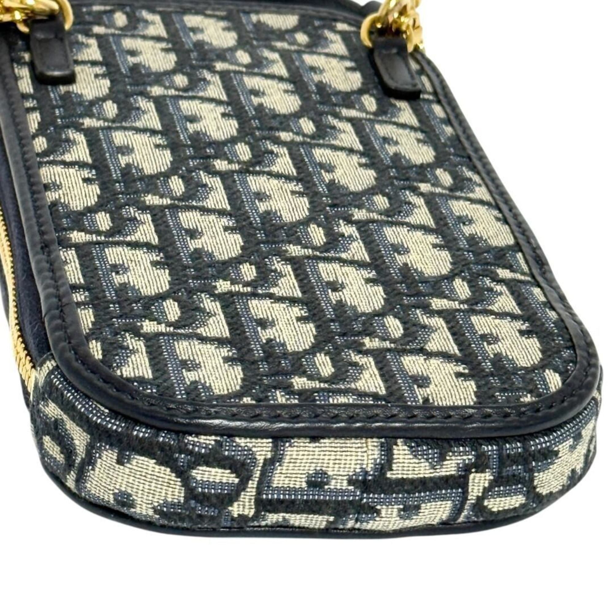 Christian Dior Leather Canvas Metal Handbag (Pre-Owned)