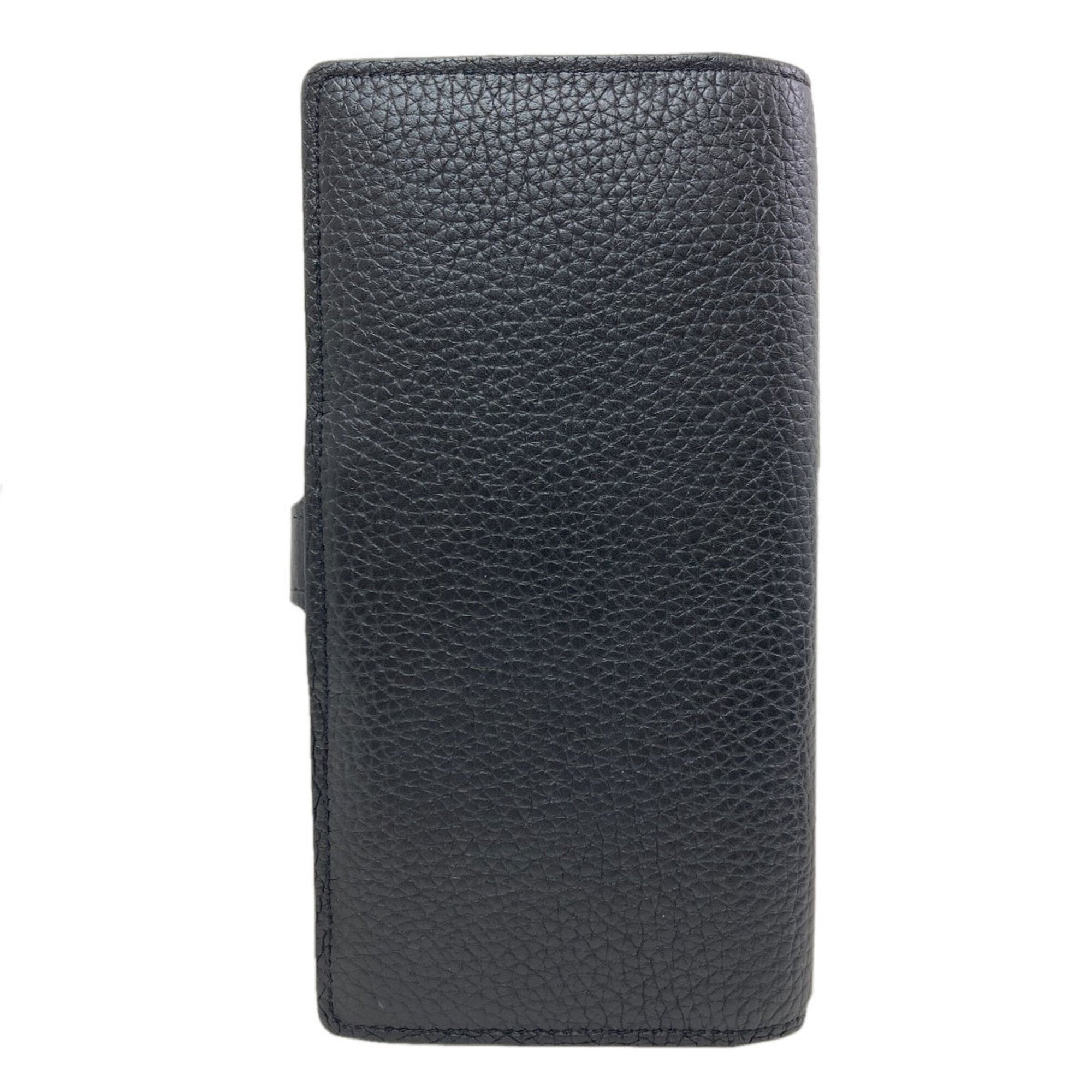 Louis Vuitton Brown Noir Leather Long Wallet (Bi-Fold) (Pre-Owned)
