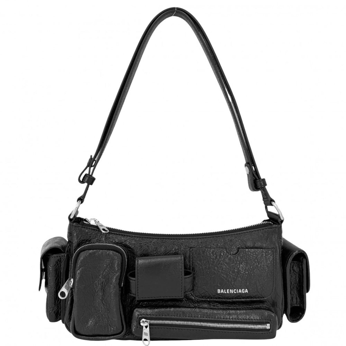 Balenciaga Black Leather Handbag Shoulder Bag (Pre-Owned)