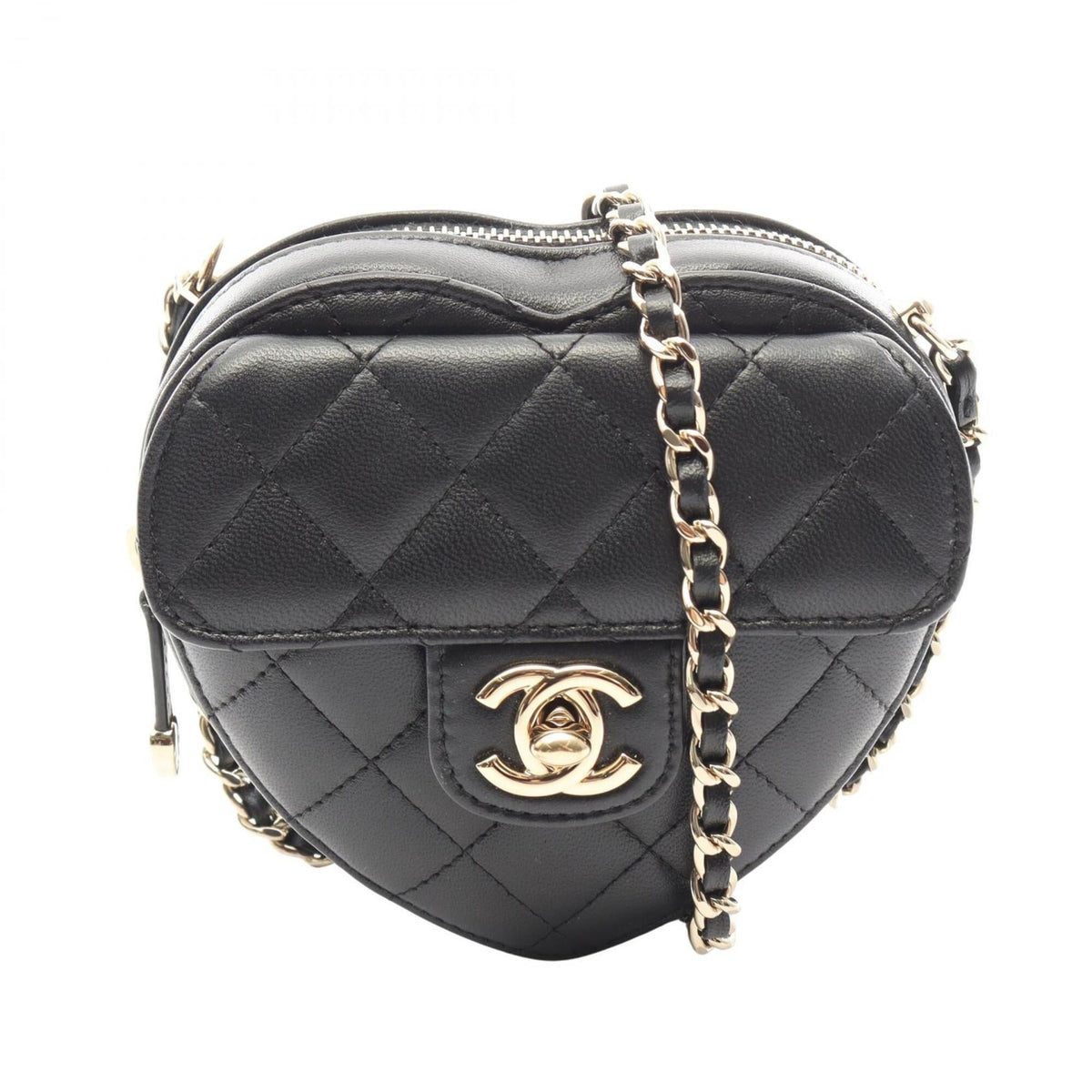 Chanel Black Leather Clutch Bag Handbag Shoulder Bag (Pre-Owned)