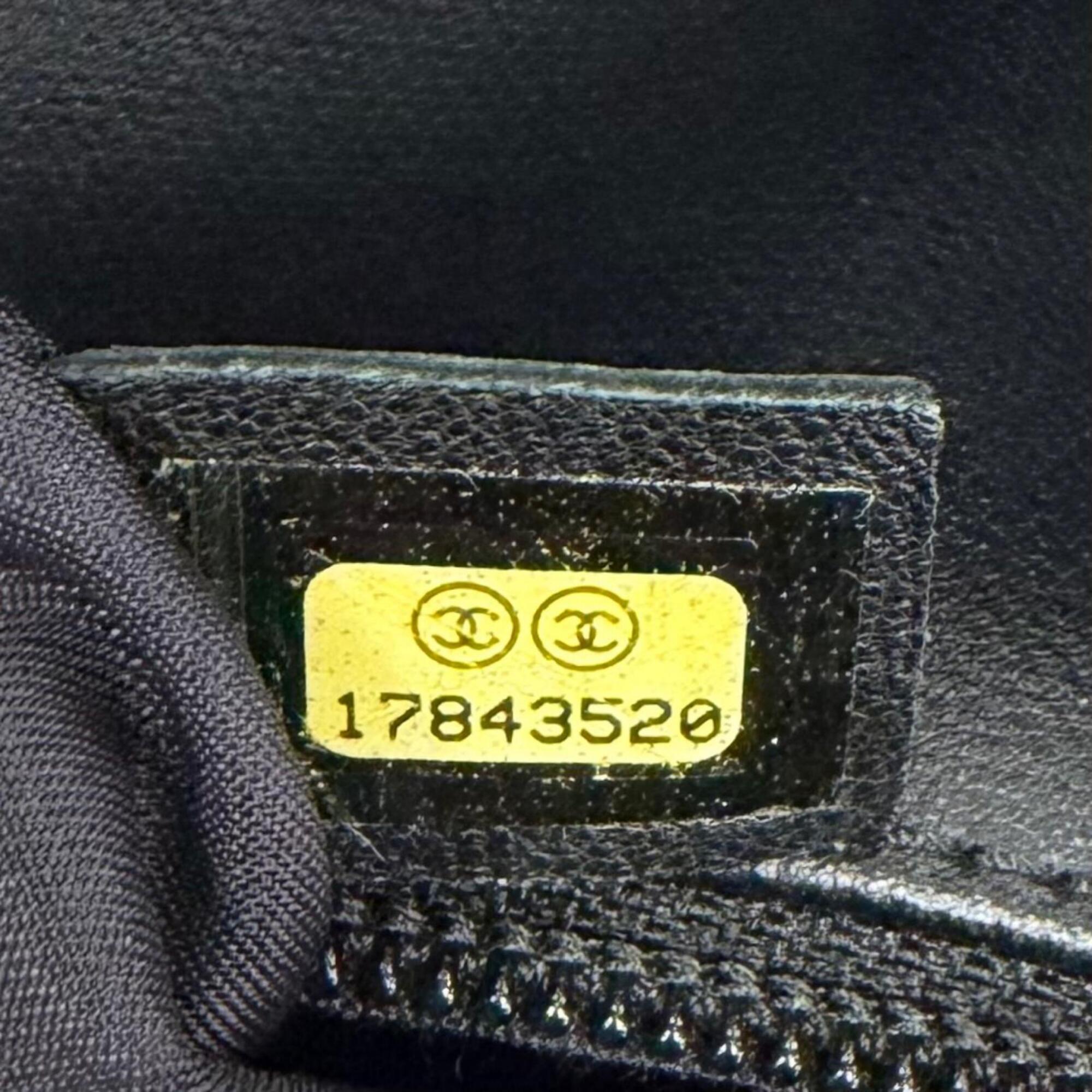 Chanel Black Coated Canvas Leather Tote Bag (Pre-Owned)