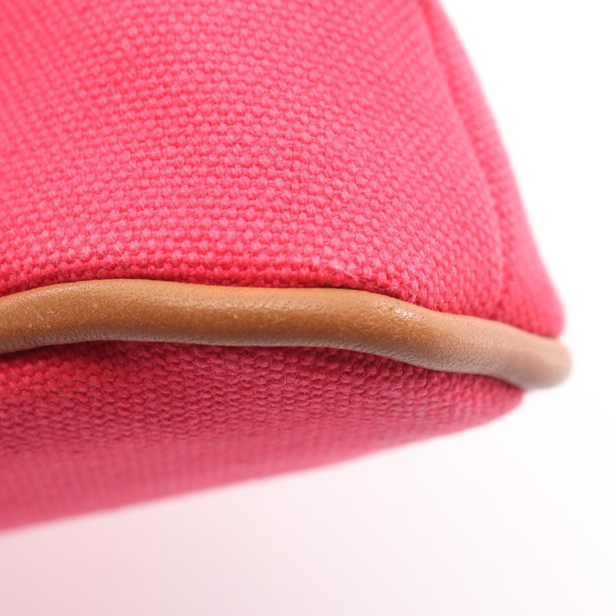 Hermes Pink Canvas Handbag Pouch (Pre-Owned)