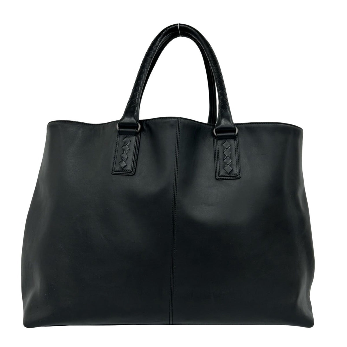 Bottega Veneta Black Leather Handbag Tote Bag (Pre-Owned)