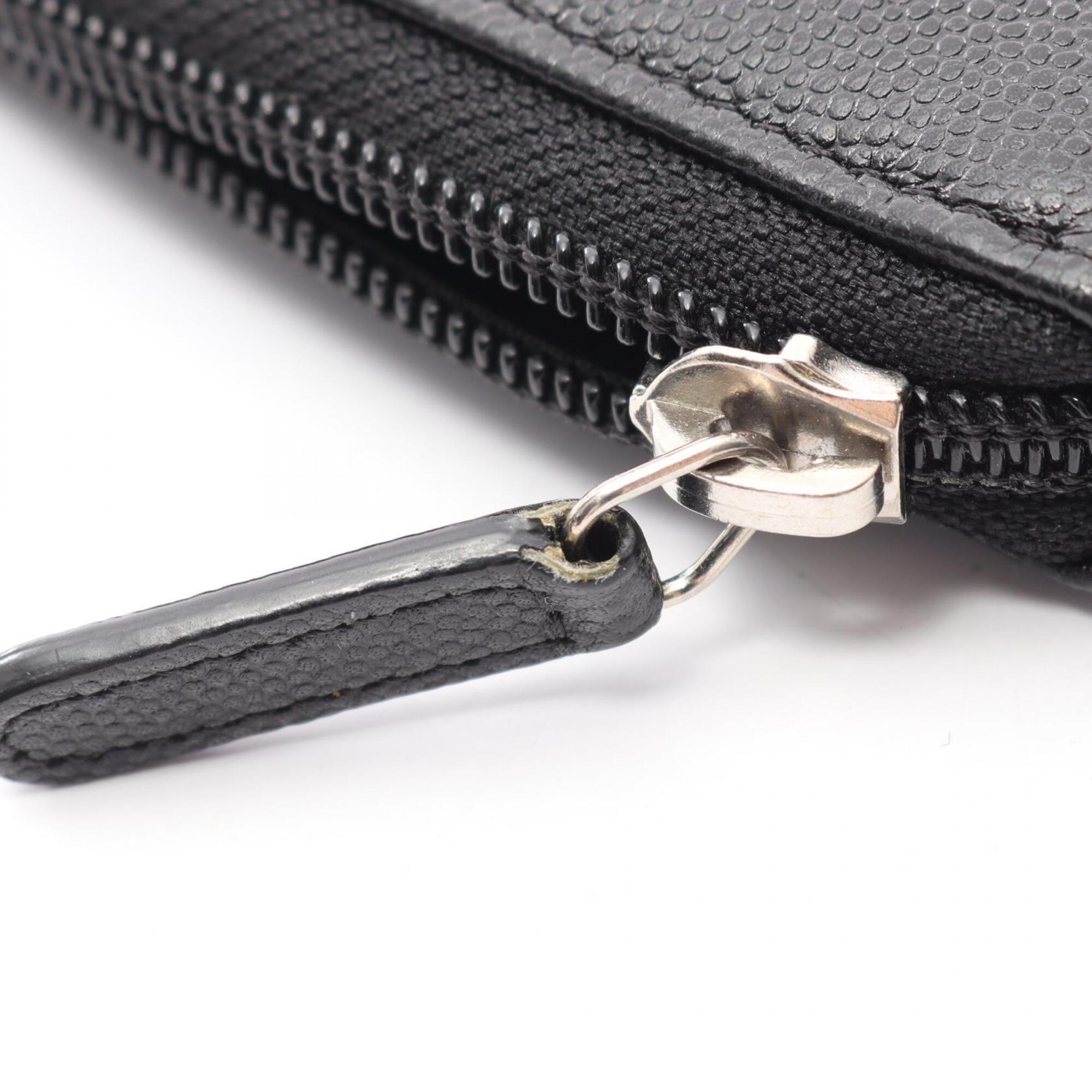 Chanel Black Grained Calfskin Long Wallet (Bi-Fold) (Pre-Owned)