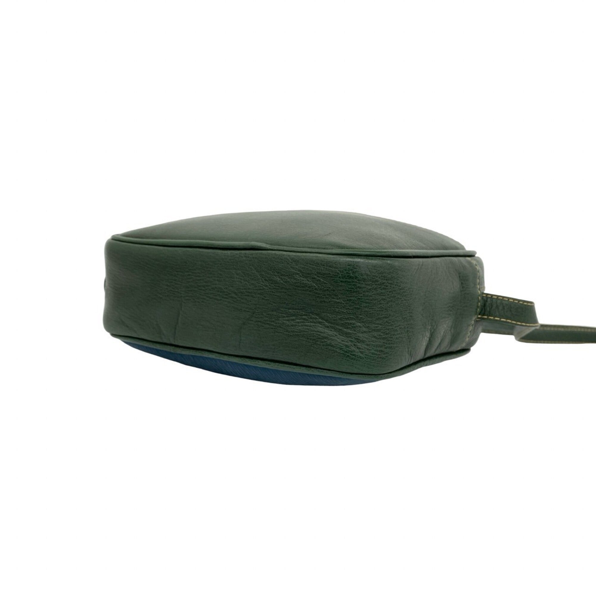 Loewe Blue Green Leather Pochette Shoulder Bag (Pre-Owned)