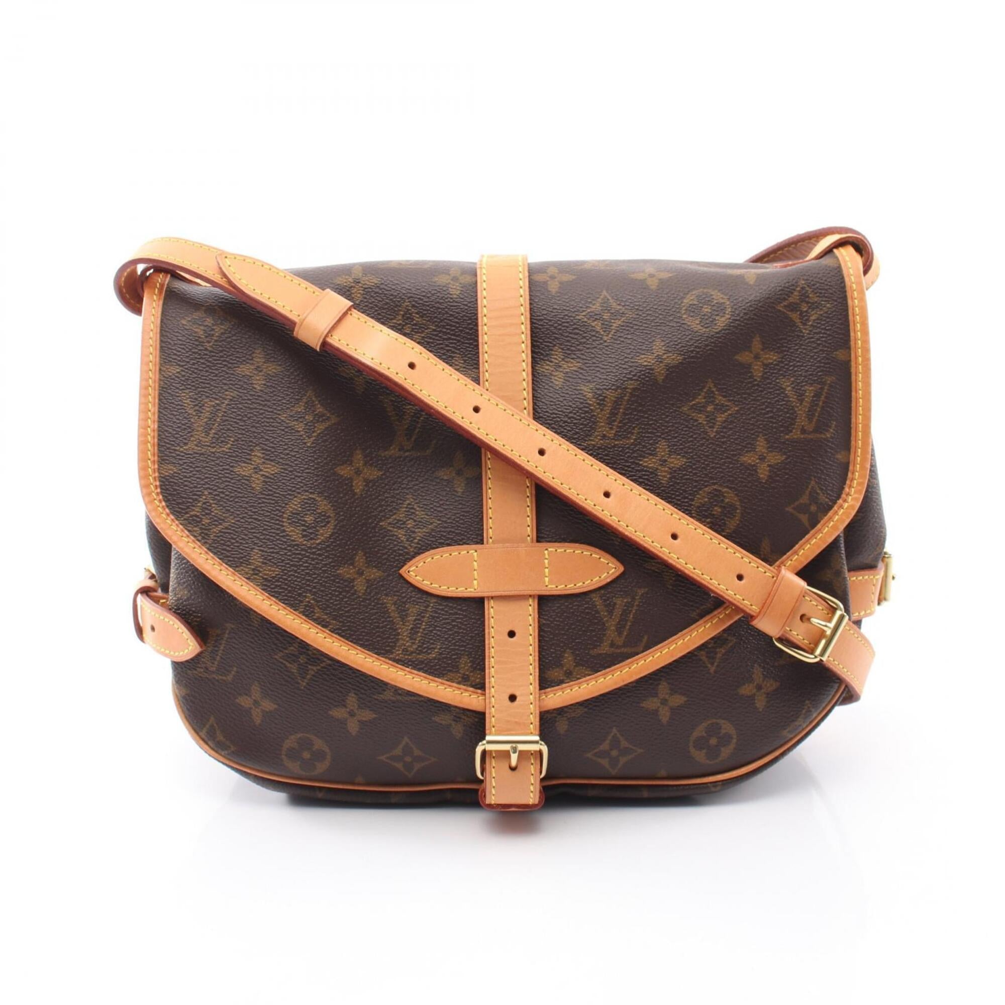 Louis Vuitton Brown Monogram Coated Canvas Monogram Leather Handbag Shoulder Bag (Pre-Owned)
