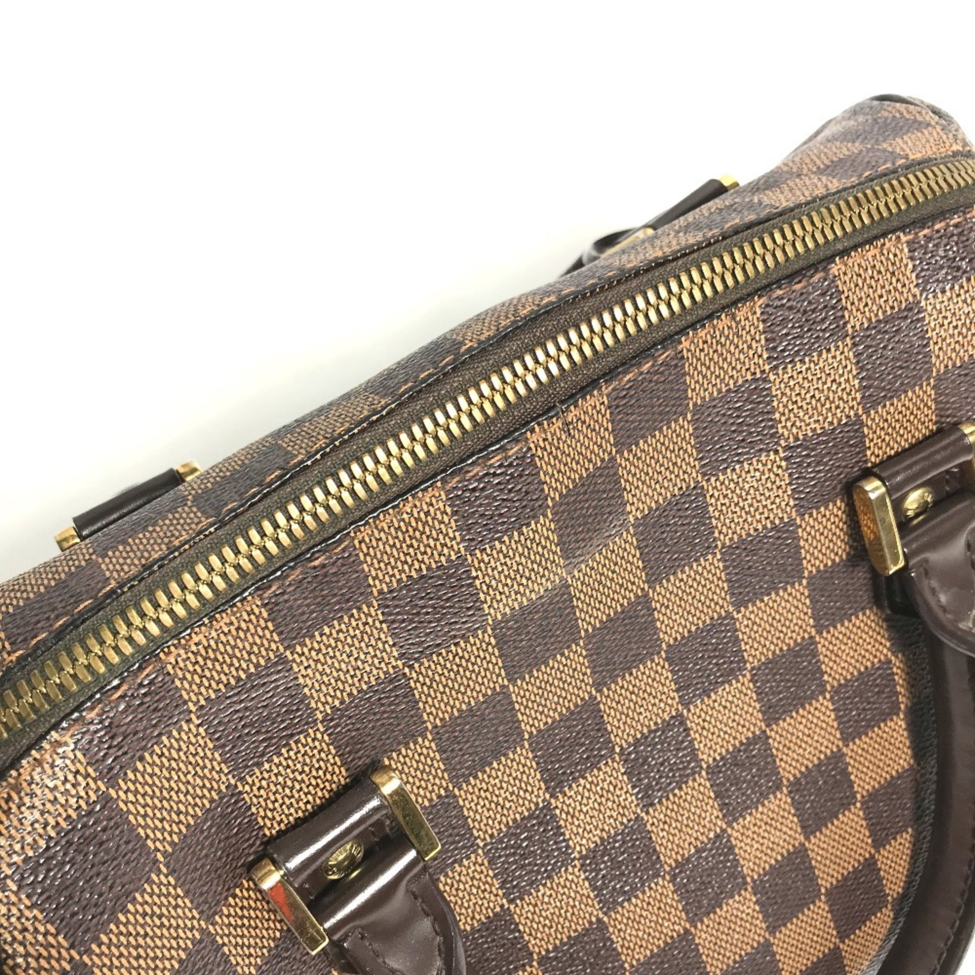 Louis Vuitton Brown Damier Canvas Ebene Damier Canvas Boston Bag Handbag (Pre-Owned)