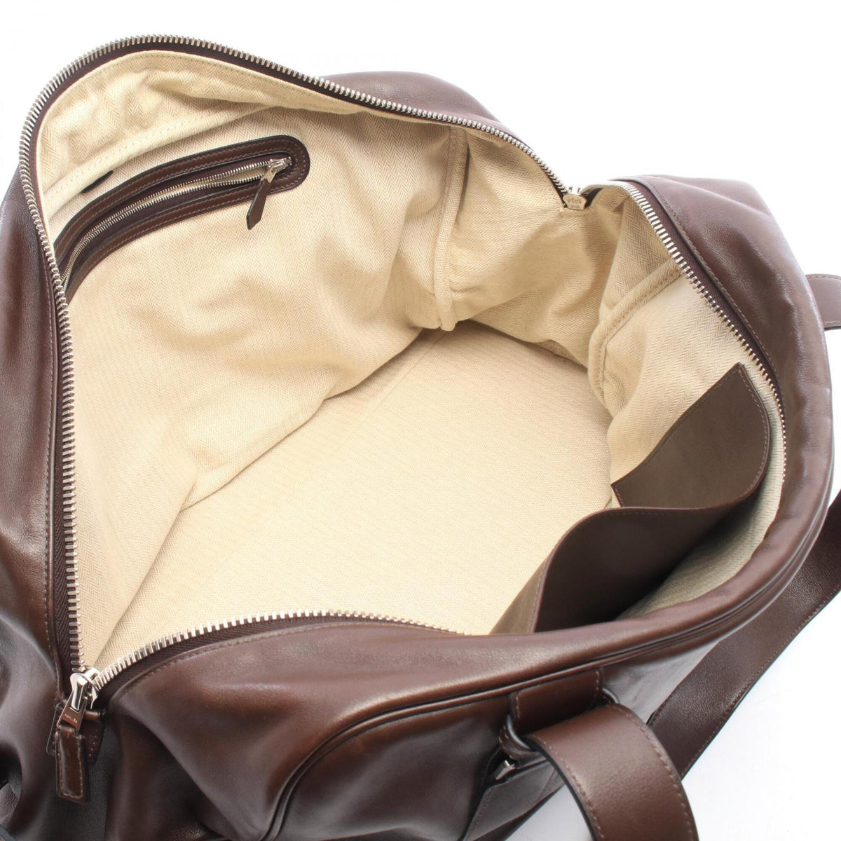 Hermes Brown Leather Boston Bag Handbag (Pre-Owned)