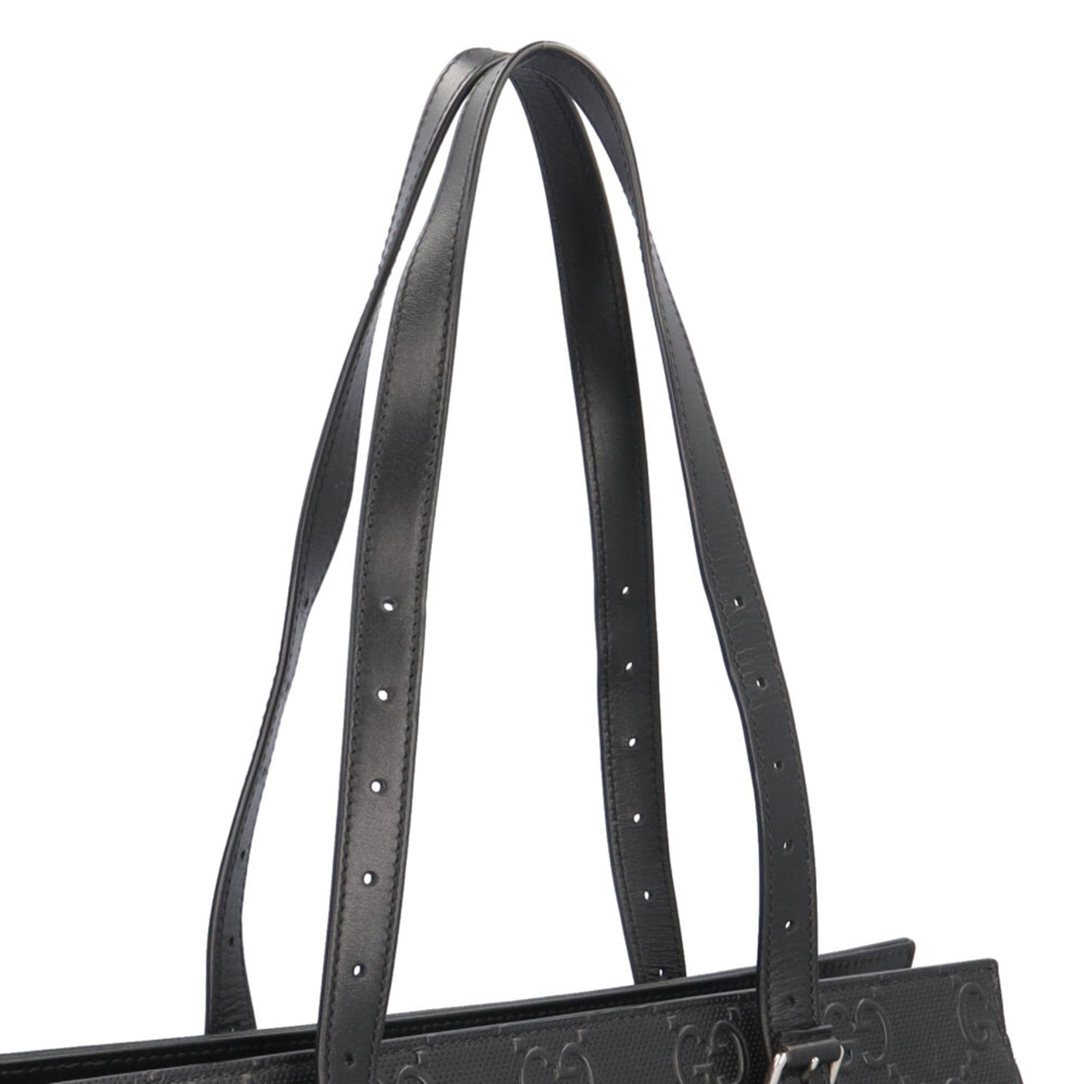 Gucci Black Gg Leather Handbag Tote Bag (Pre-Owned)