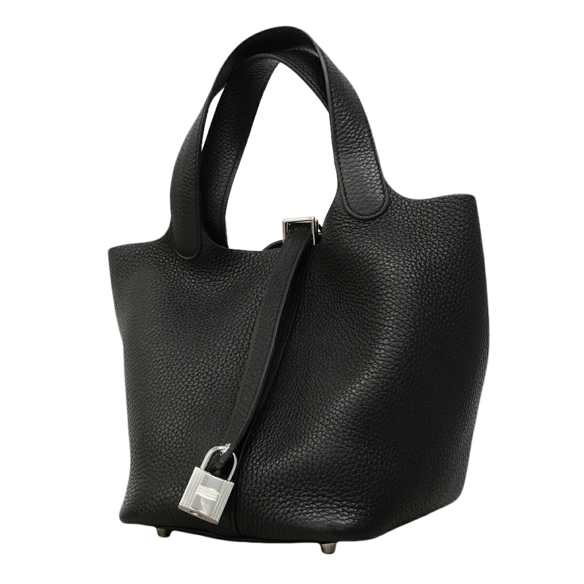 Hermes Black Taurillon Clemence Leather Handbag (Pre-Owned)