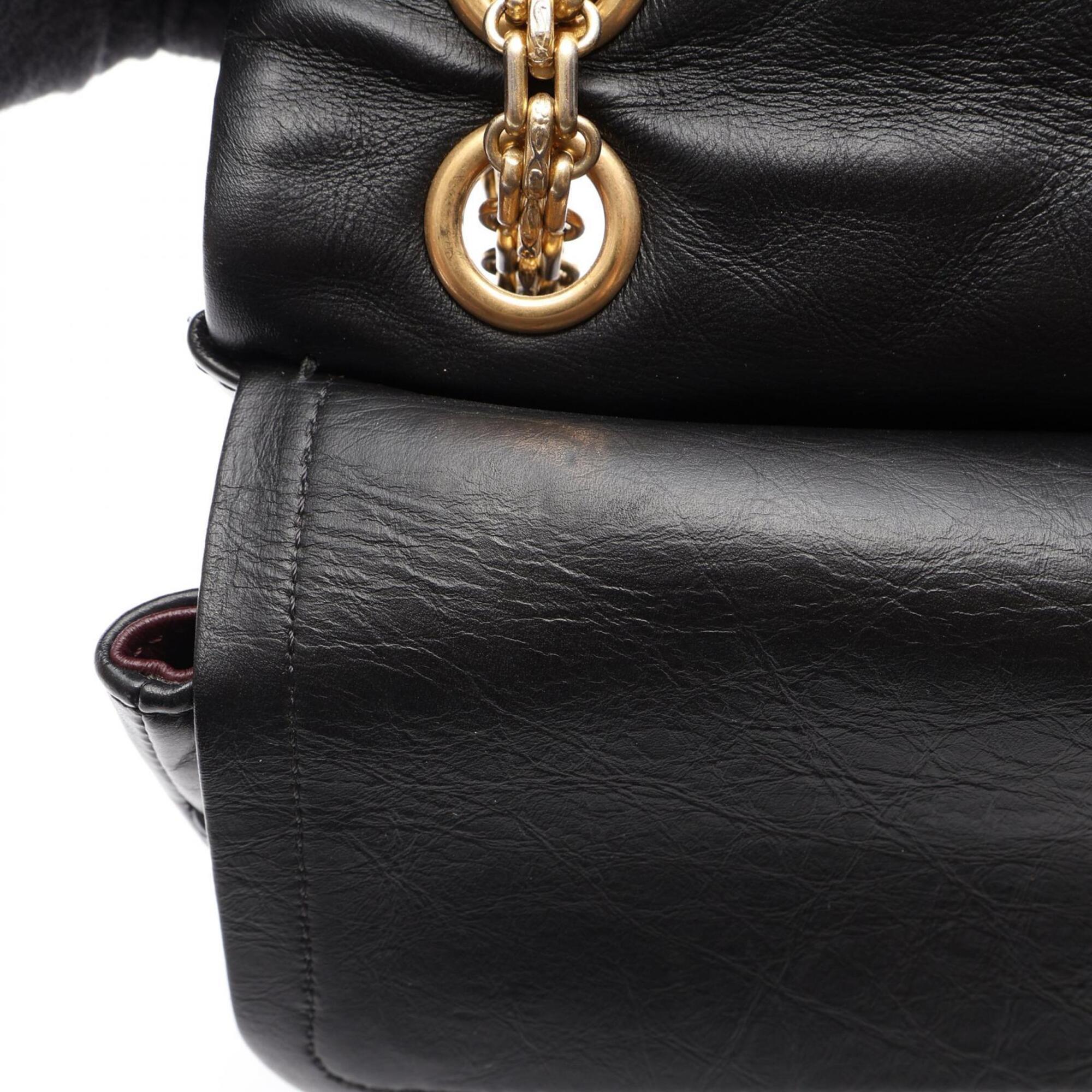 Chanel Black Leather Handbag Shoulder Bag (Pre-Owned)