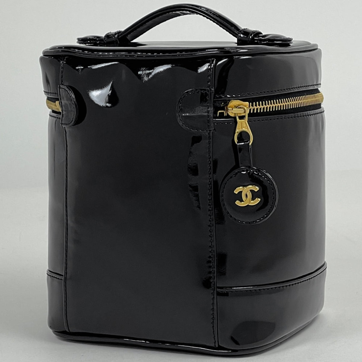 Chanel Black Patent Leather Pouch Vanity Bag (Pre-Owned)