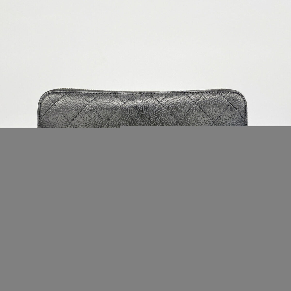 Chanel Black Grained Calfskin Long Wallet (Bi-Fold) (Pre-Owned)