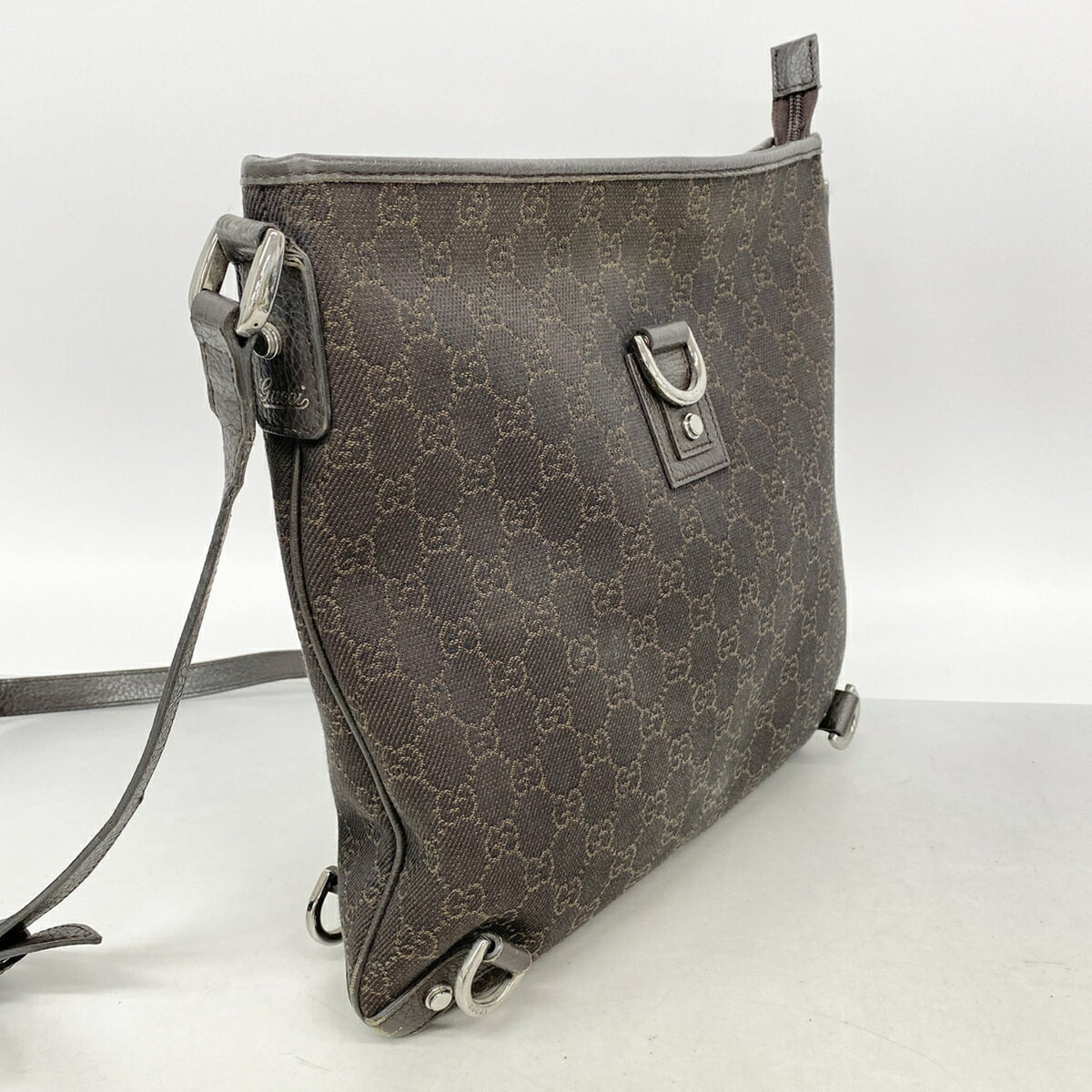 Gucci Brown Canvas Shoulder Bag (Pre-Owned)
