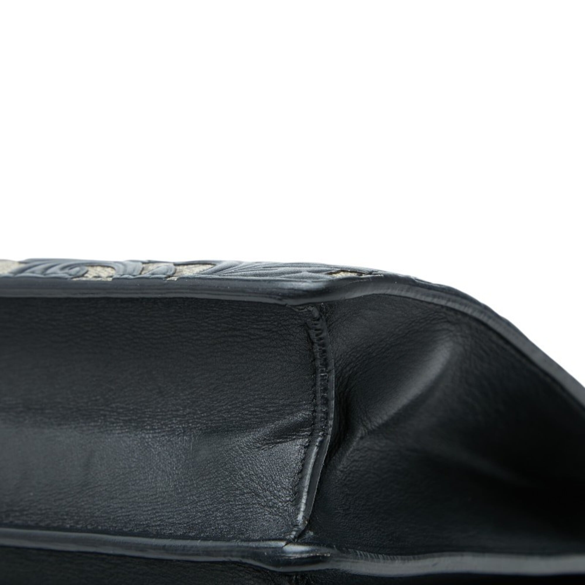 Gucci Beige Black Pvc Leather Shoulder Bag (Pre-Owned)