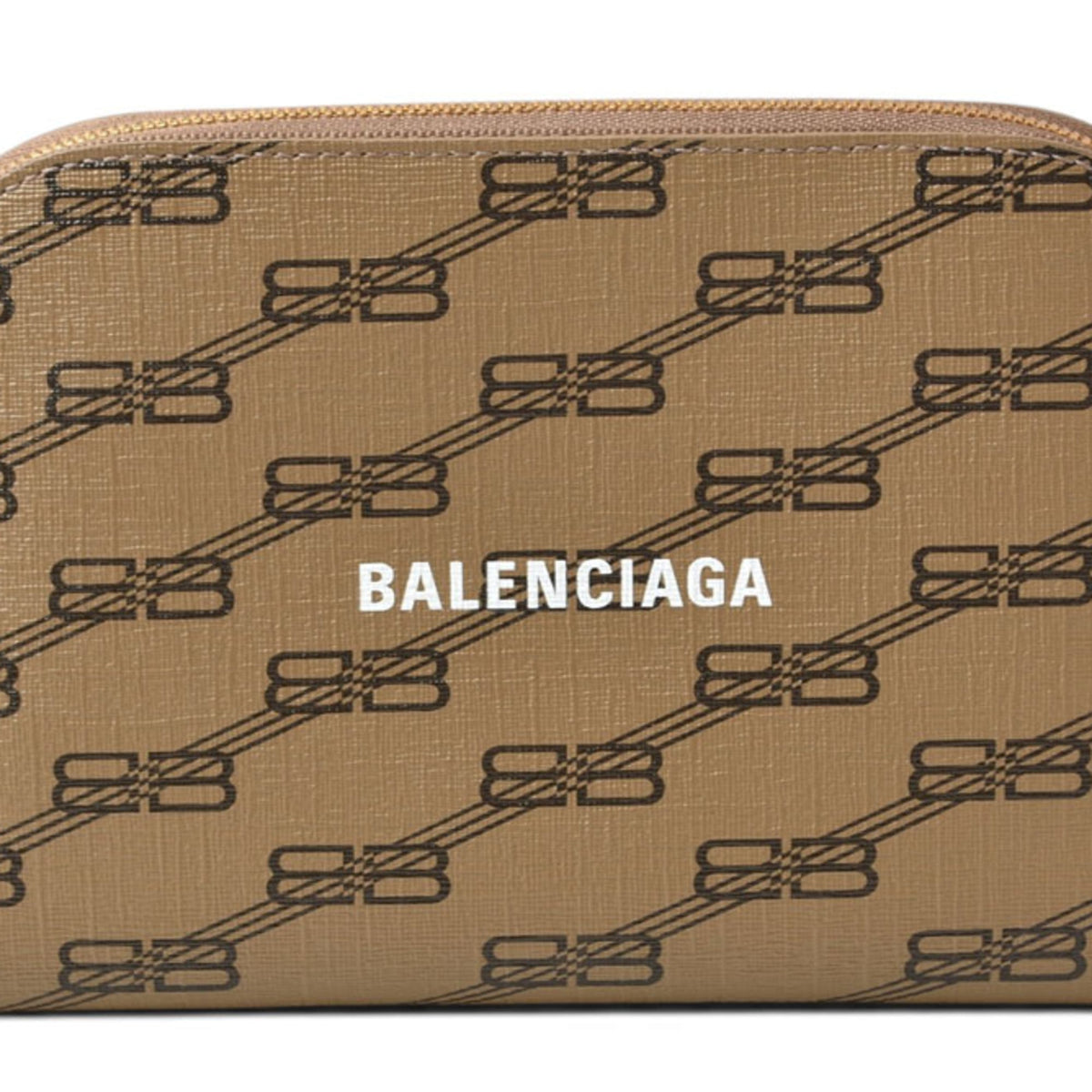 Balenciaga Brown Coated Canvas Pouch (Pre-Owned)