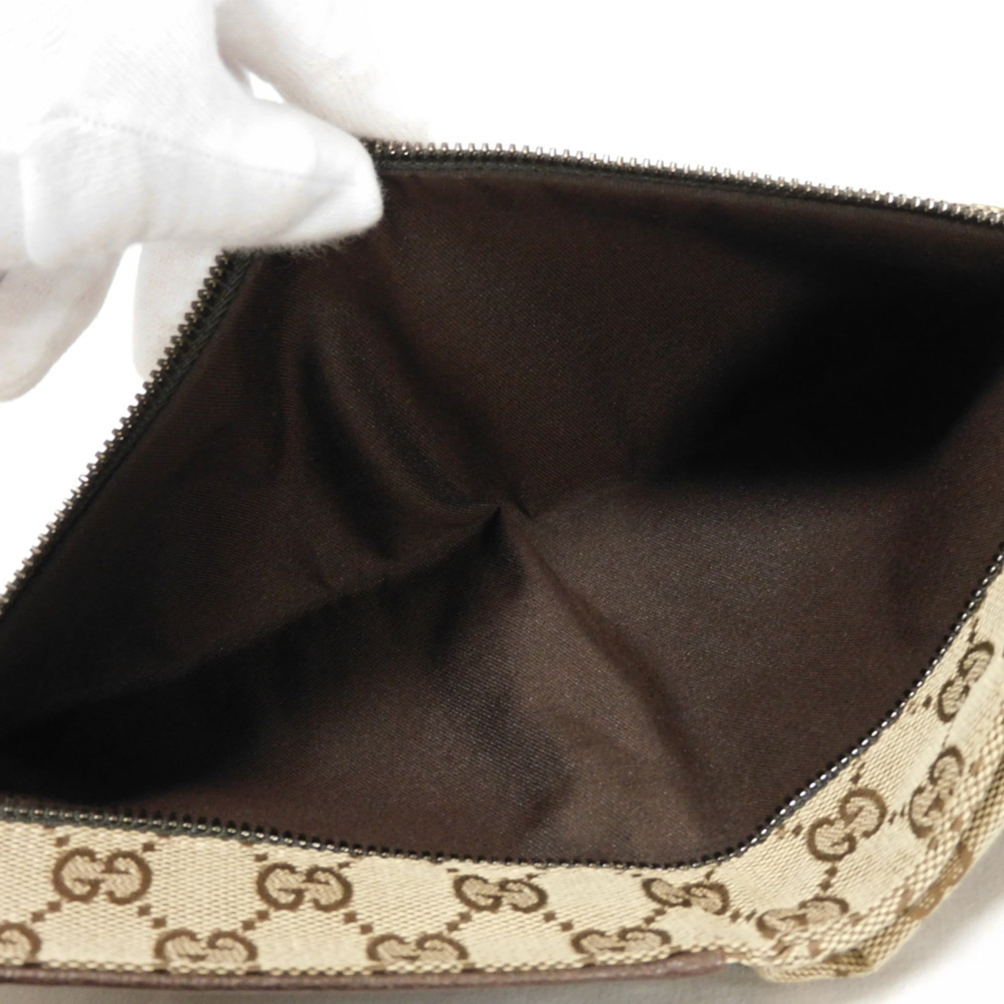 Gucci Beige Gg Canvas Leather Fanny Pack Shoulder Bag Sling Bag (Pre-Owned)