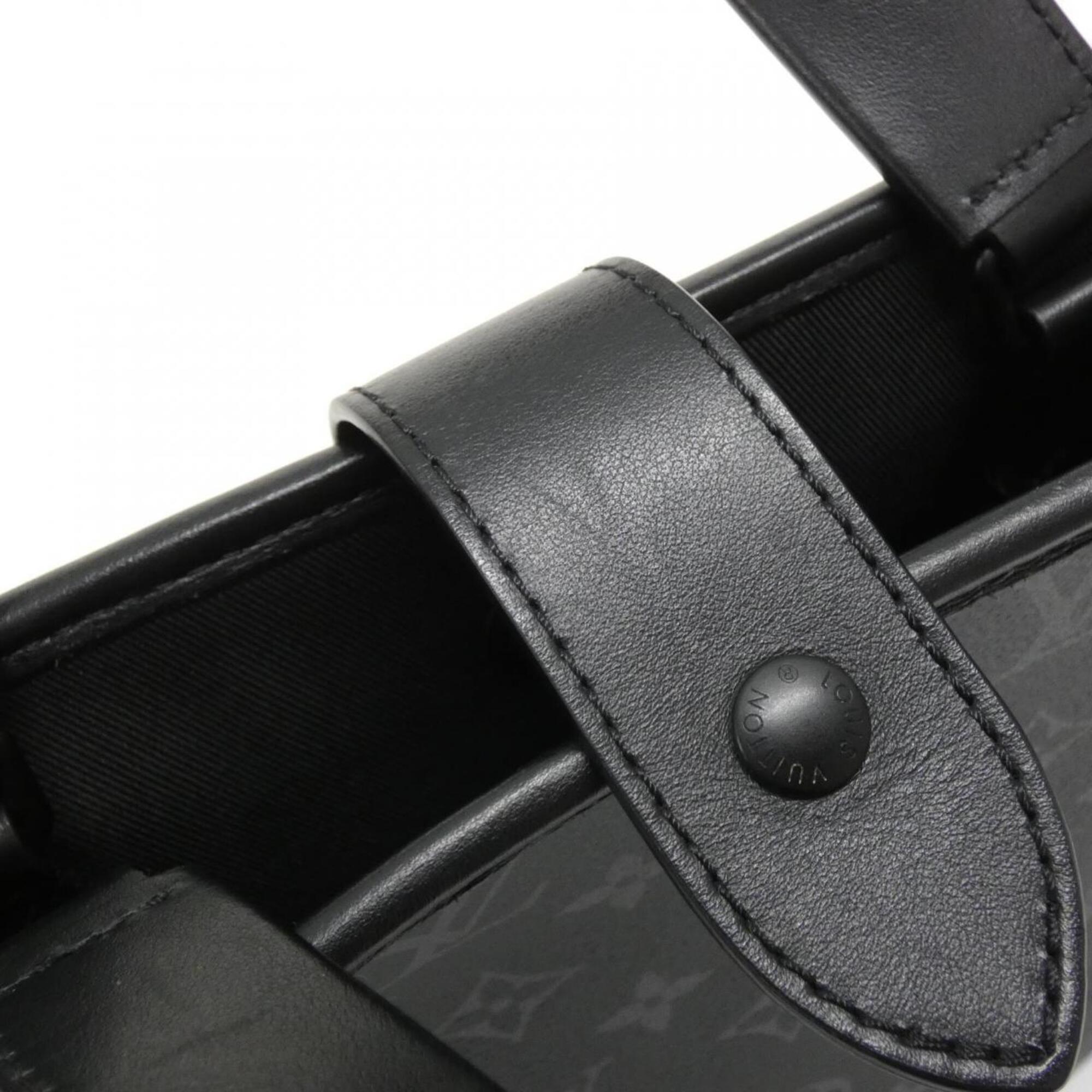 Louis Vuitton Black Coated Canvas Leather Handbag (Pre-Owned)