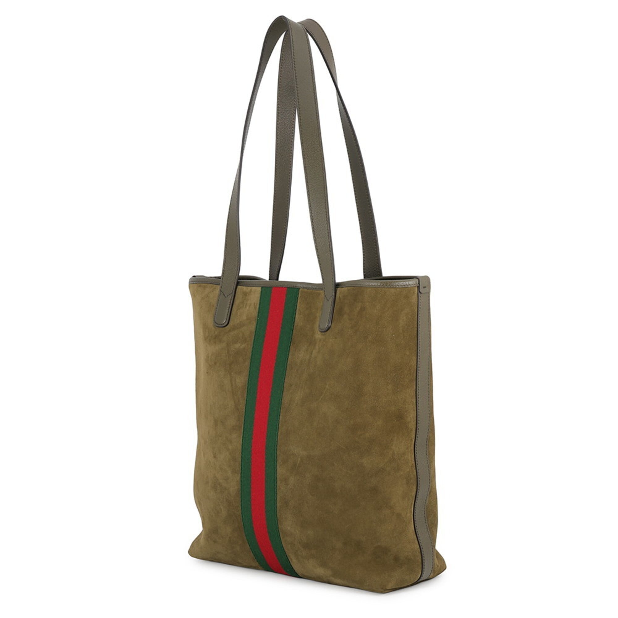 Gucci Ophidia Khaki Suede Handbag Tote Bag (Pre-Owned)