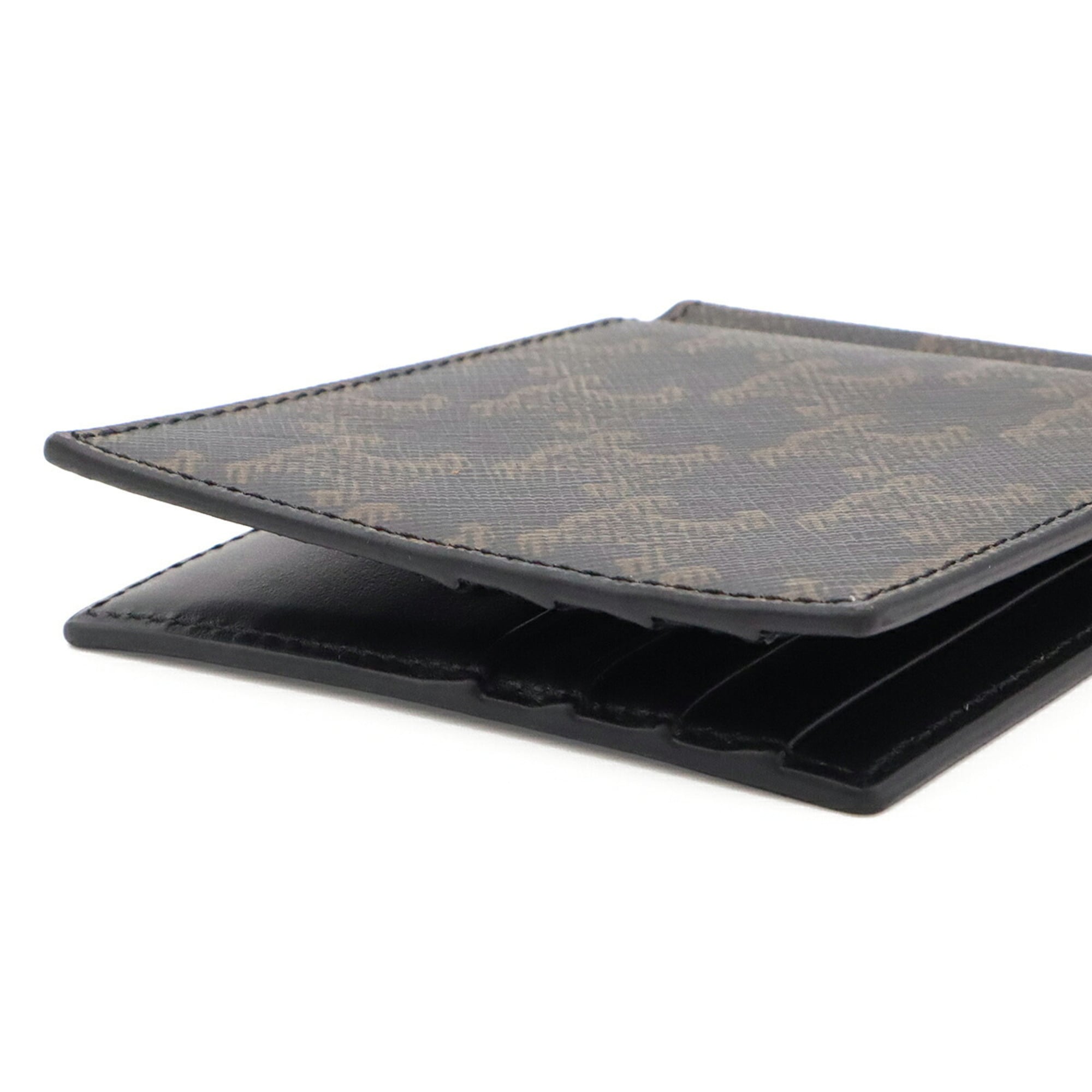 Celine Black Brown Coated Canvas Wallet (Bi-Fold) (Pre-Owned)