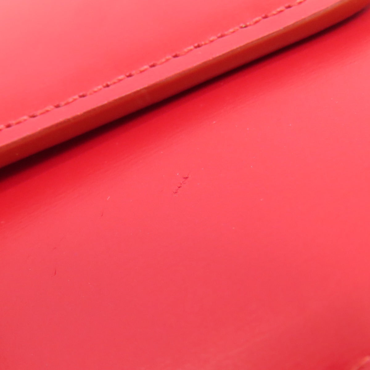 Celine Red Color Leather Shoulder Bag (Pre-Owned)