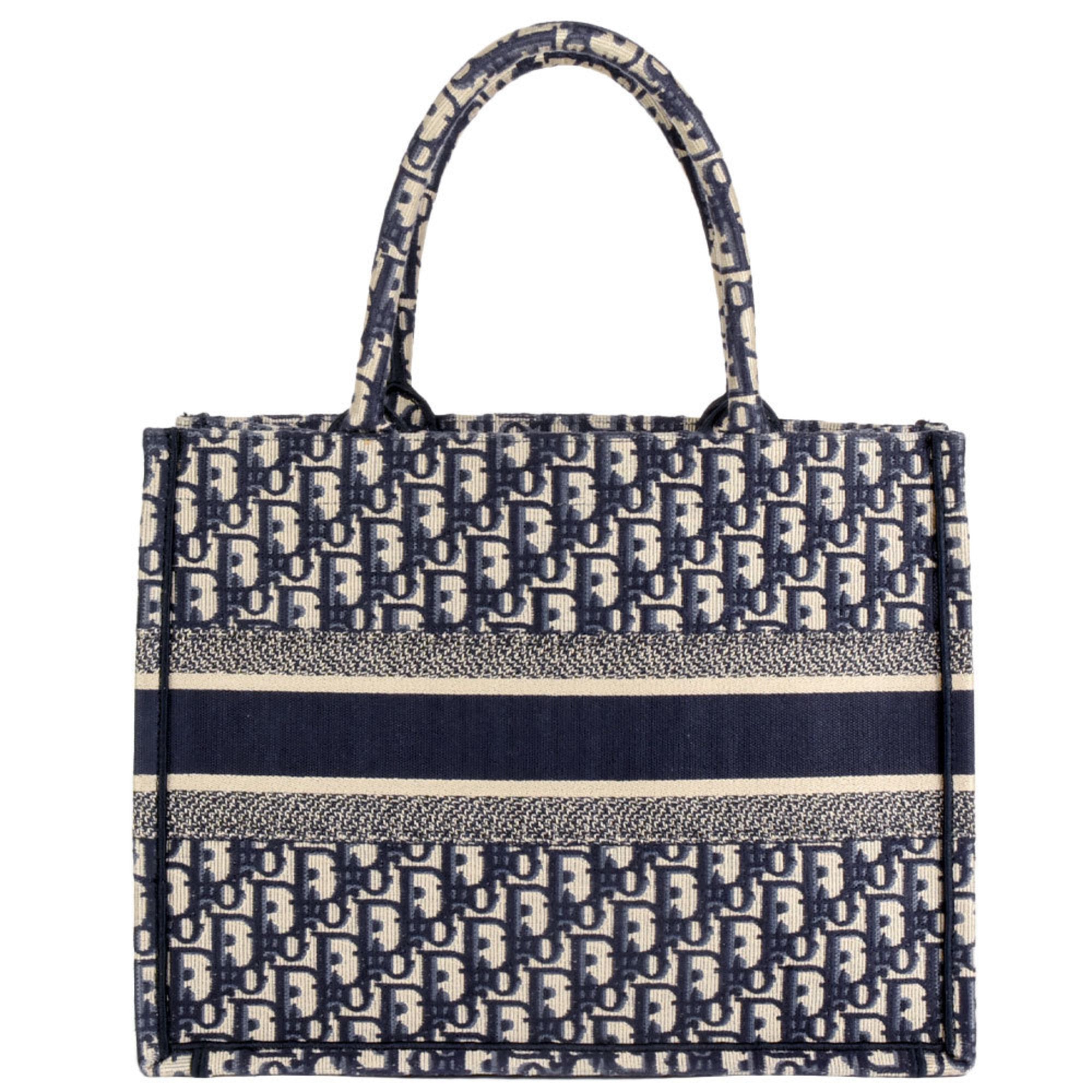 Christian Dior Navy Canvas Handbag Tote Bag (Pre-Owned)