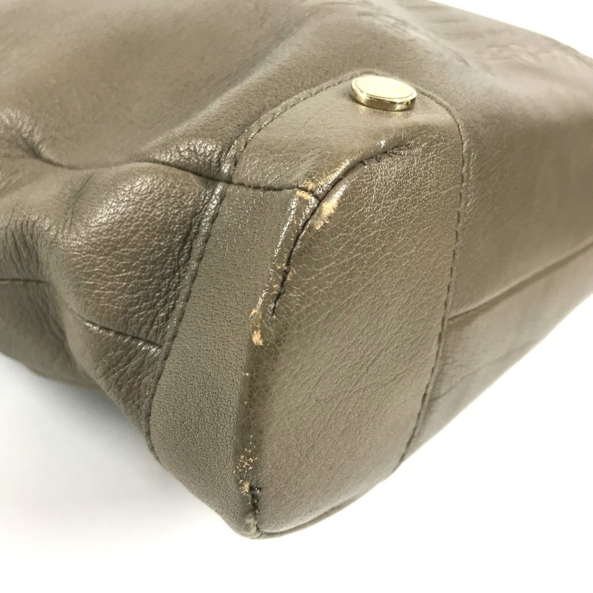 Bvlgari Gray Leather Handbag Shoulder Bag Tote Bag (Pre-Owned)