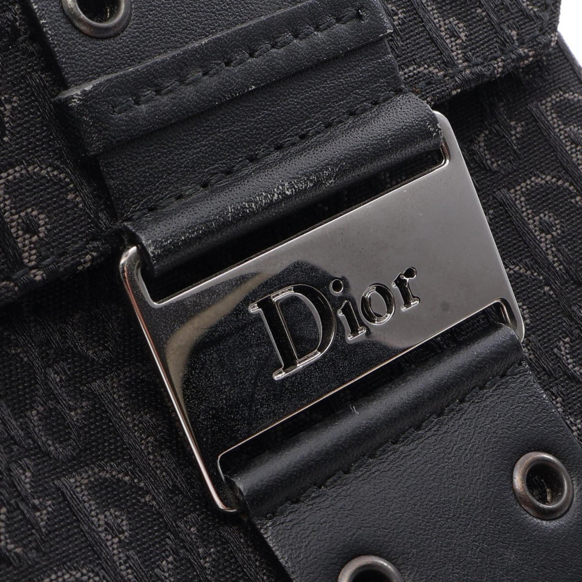 Christian Dior Black Canvas Leather Handbag (Pre-Owned)