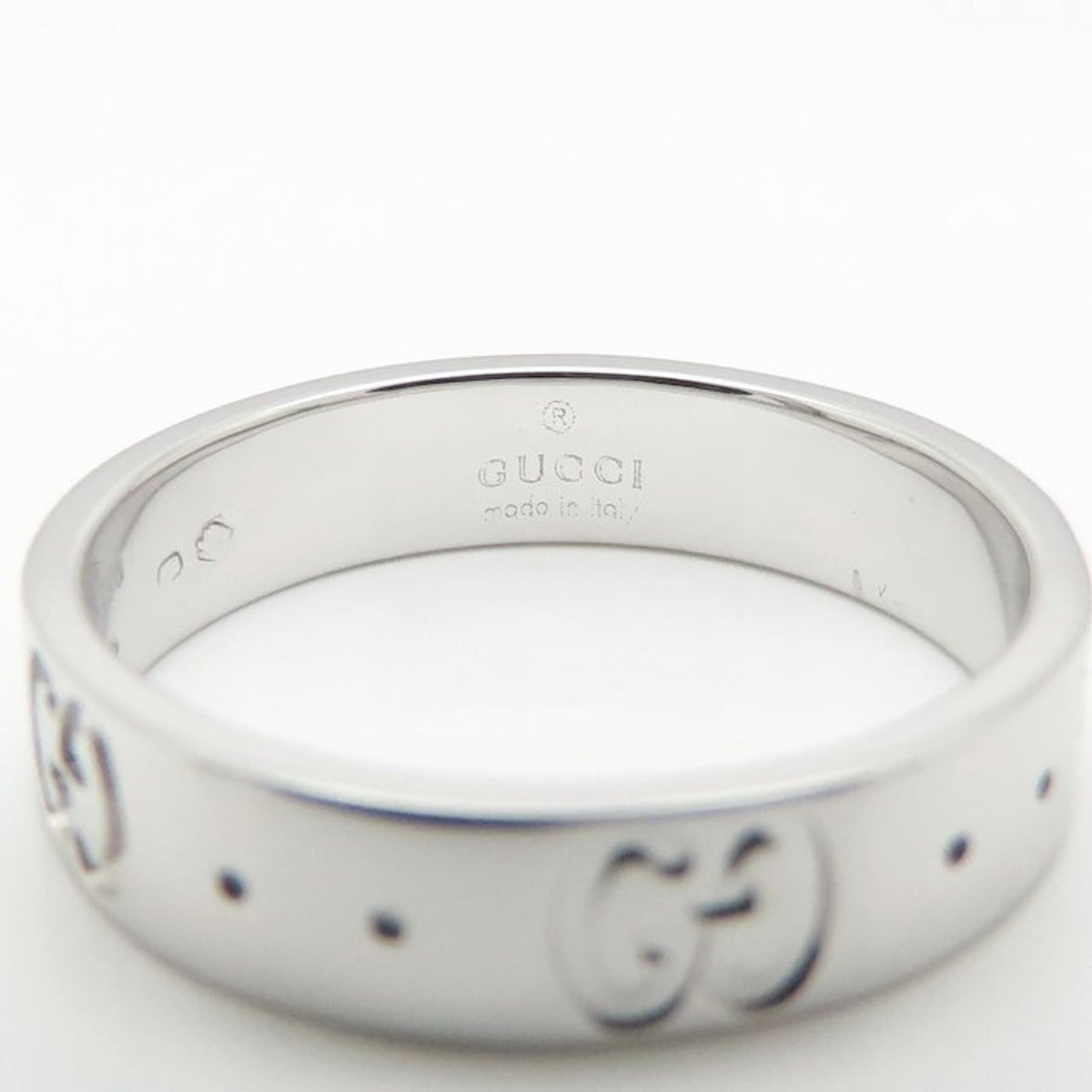 Gucci Icon White Gold (18K) Band Ring (Pre-Owned)