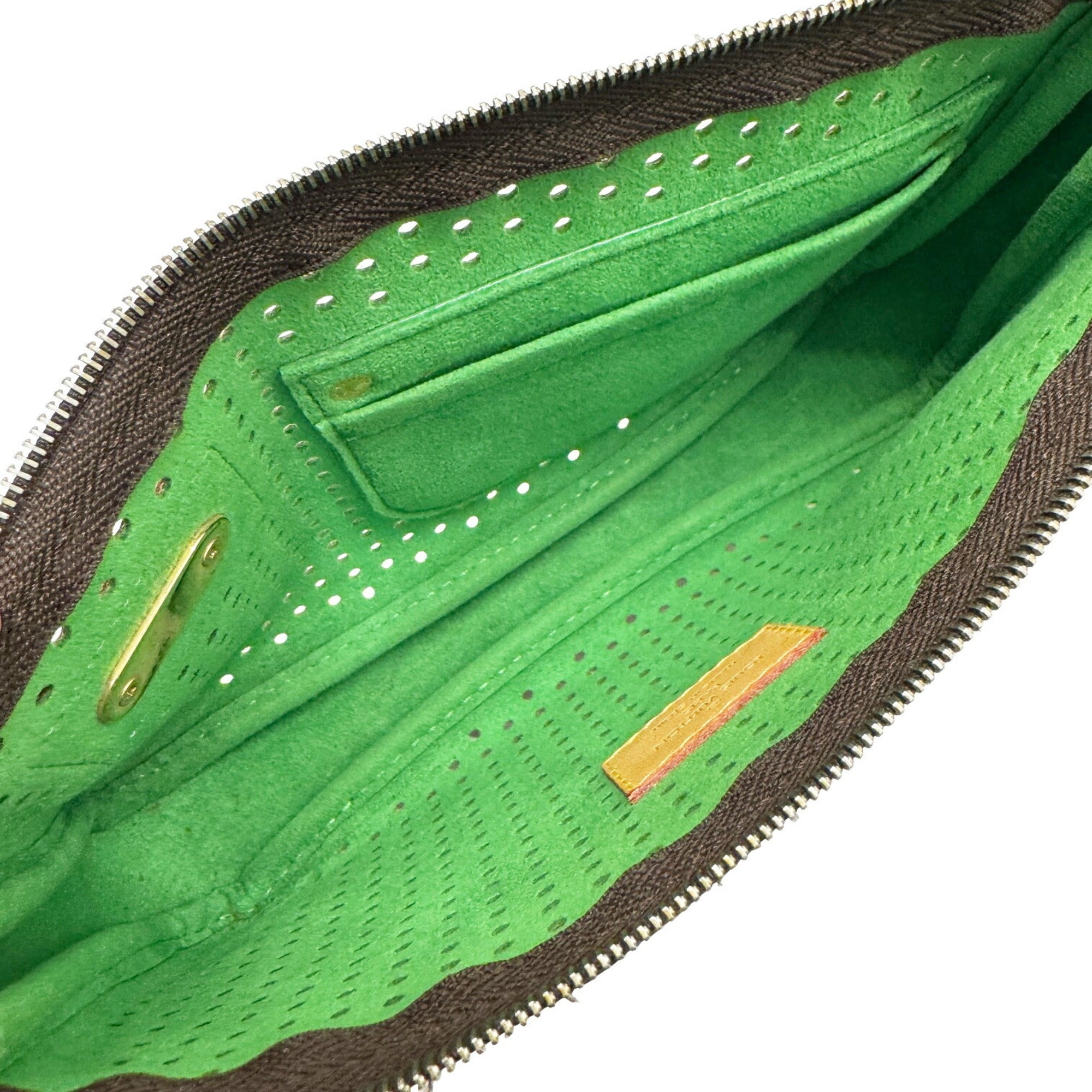 Louis Vuitton Brown Green Pvc Pochette Pouch (Pre-Owned)
