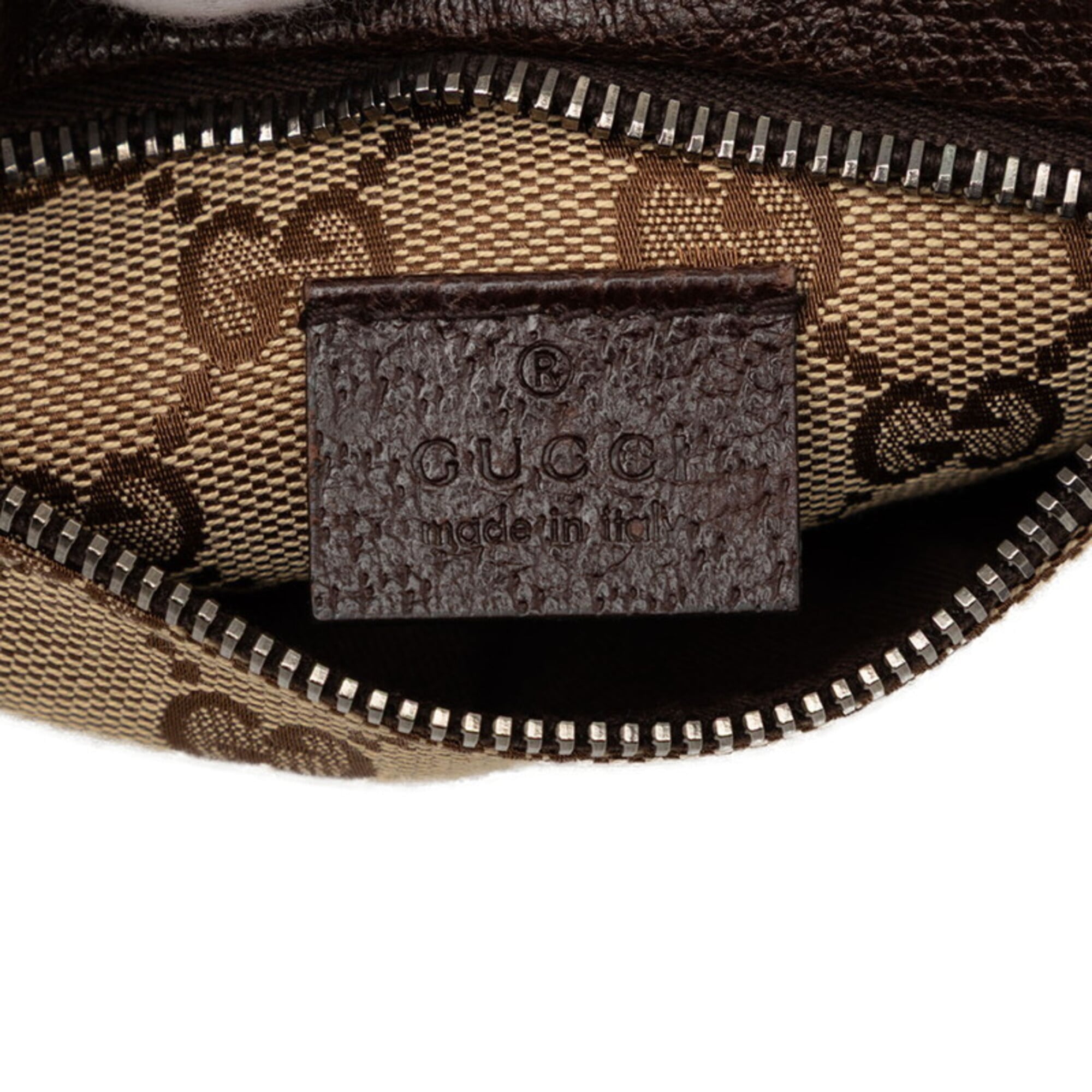 Gucci Beige Brown Canvas Leather Fanny Pack (Pre-Owned)