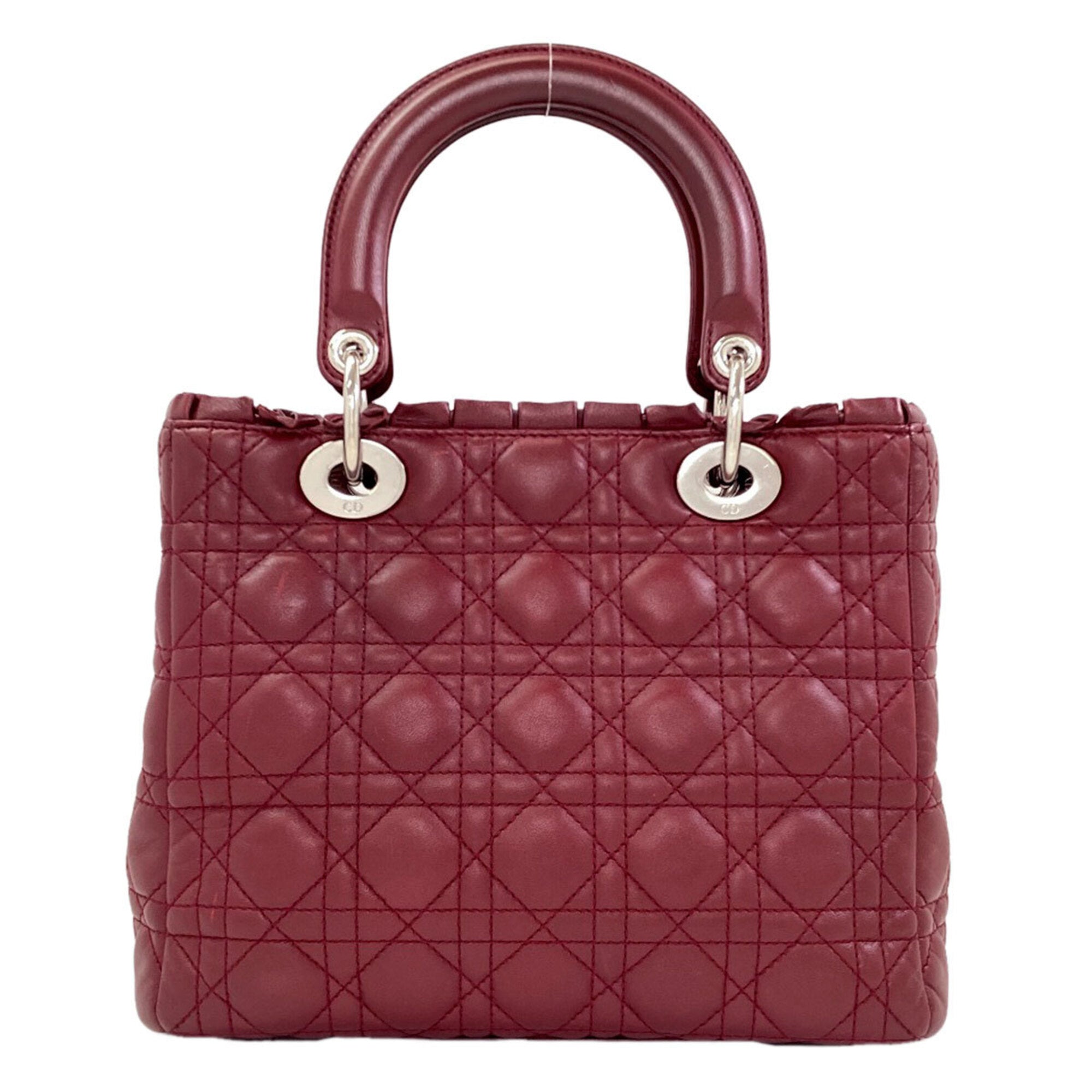 Christian Dior Lady Dior Red Color Leather Handbag (Pre-Owned)