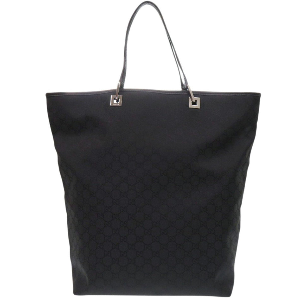 Gucci Black Nylon Leather Tote Bag (Pre-Owned)