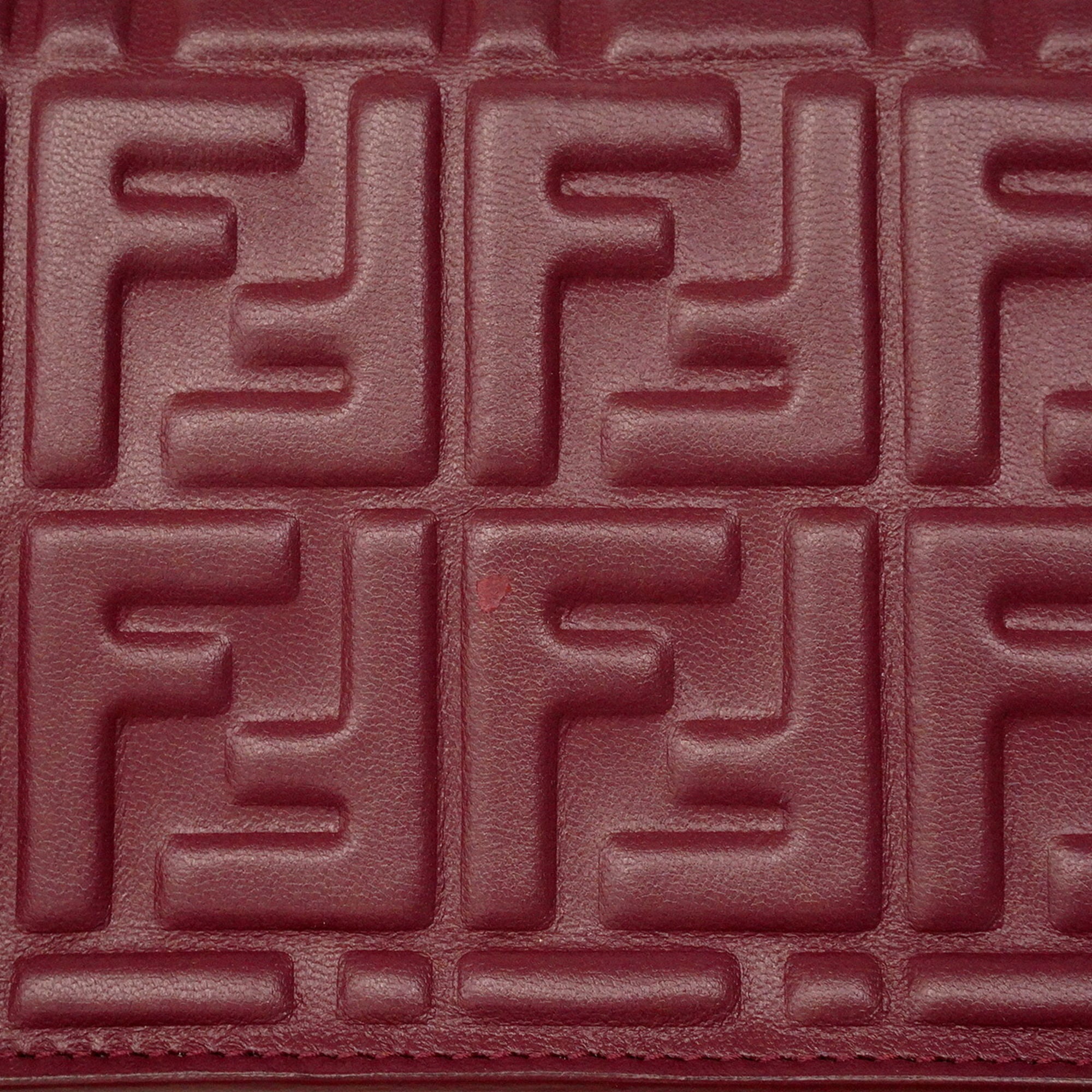 Fendi Bordeaux Leather Shoulder Bag (Pre-Owned)