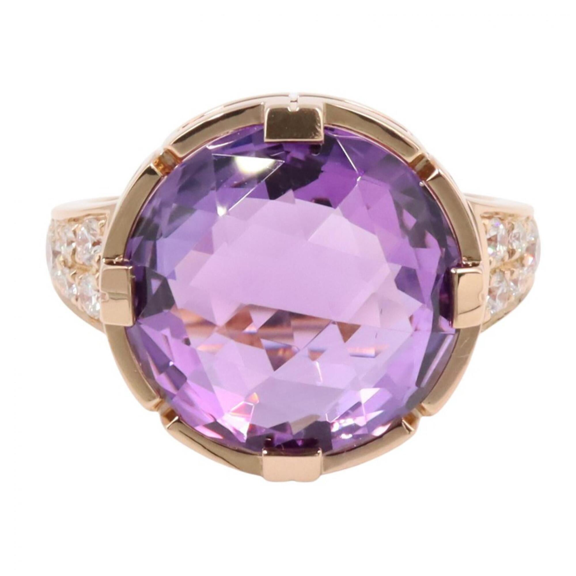 Bvlgari Gold Clear Purple Pink Gold (18K) Band Ring (Pre-Owned)