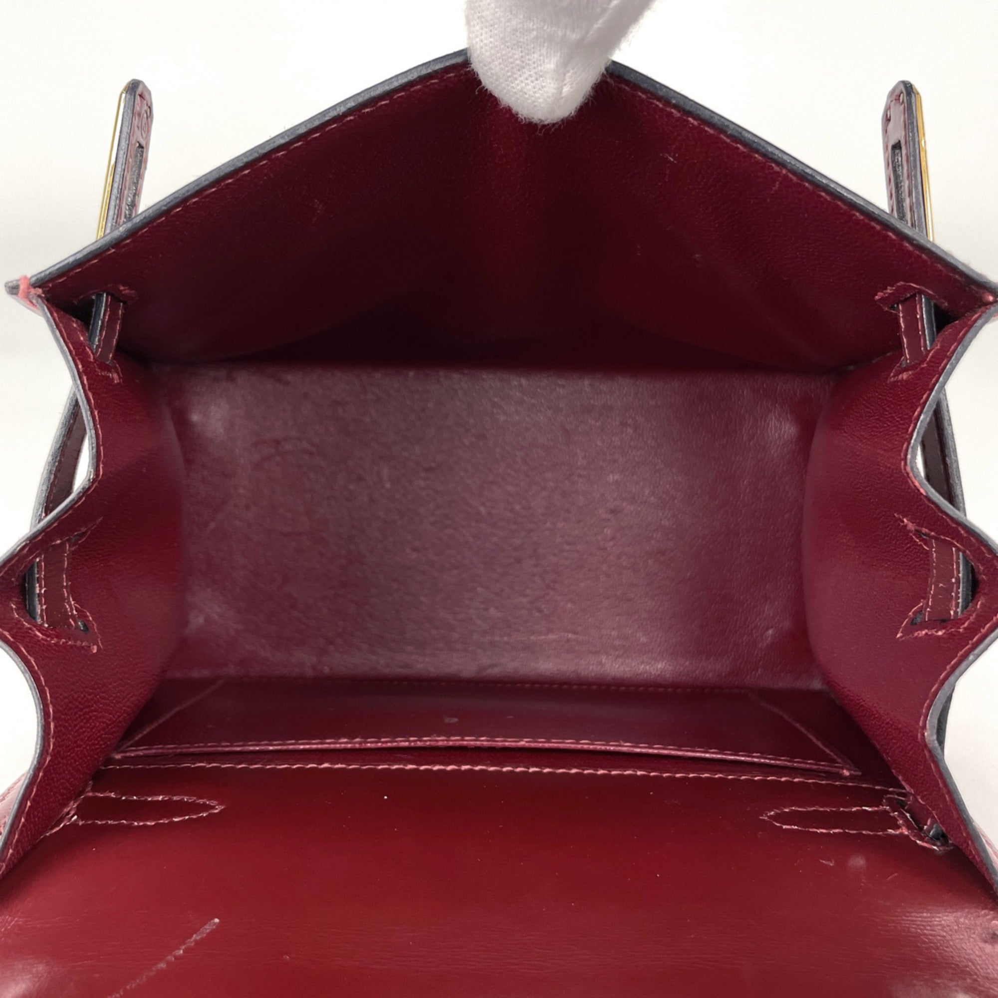 Hermes Red Color Box Calf Leather Shoulder Bag (Pre-Owned)