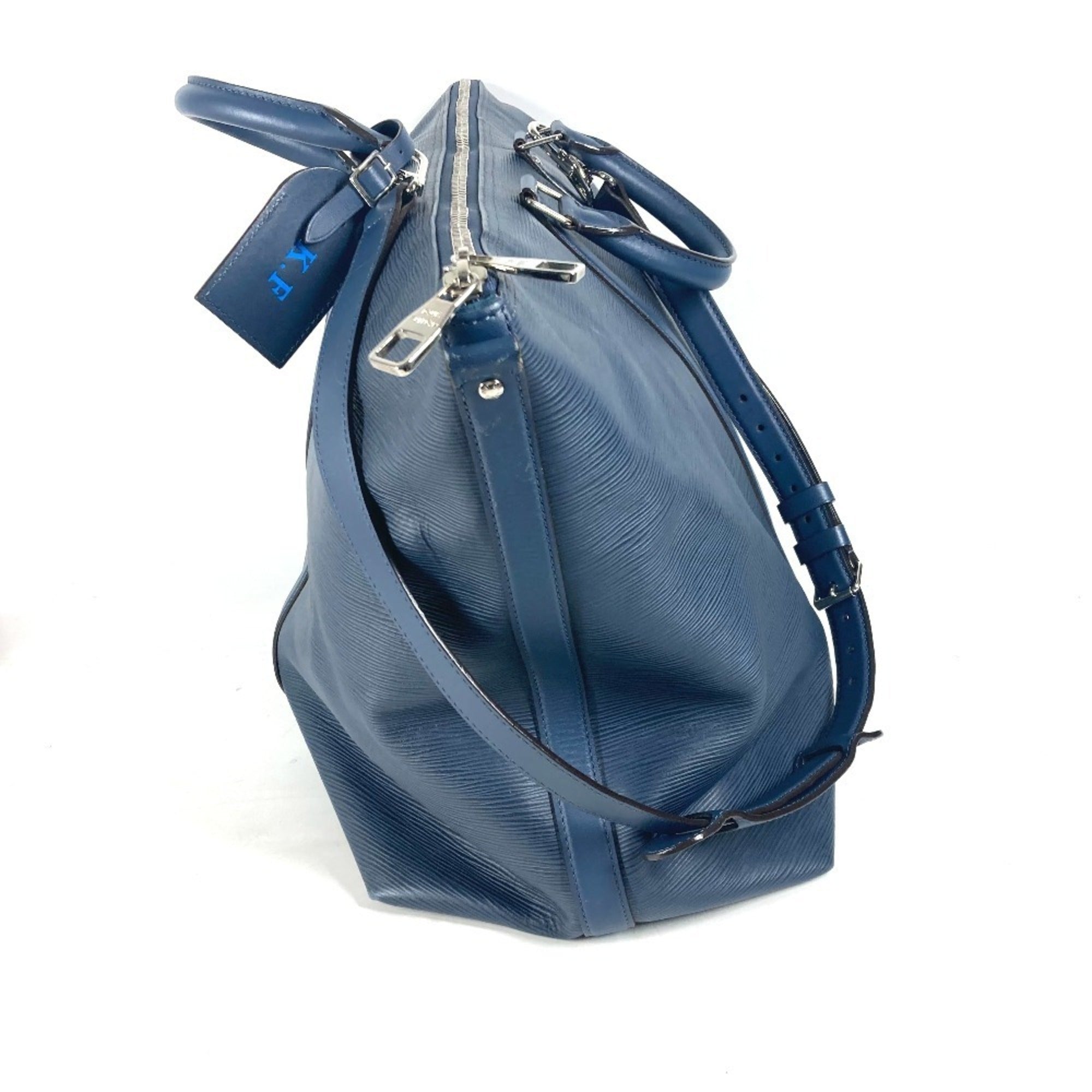 Louis Vuitton Navy Blue Epi Leather Boston Bag Handbag Shoulder Bag (Pre-Owned)