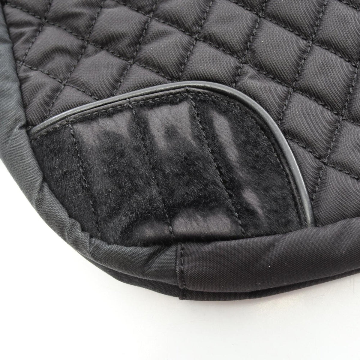Chanel Matelasse Black Gray Leather Nylon Canvas Handbag Shoulder Bag (Pre-Owned)