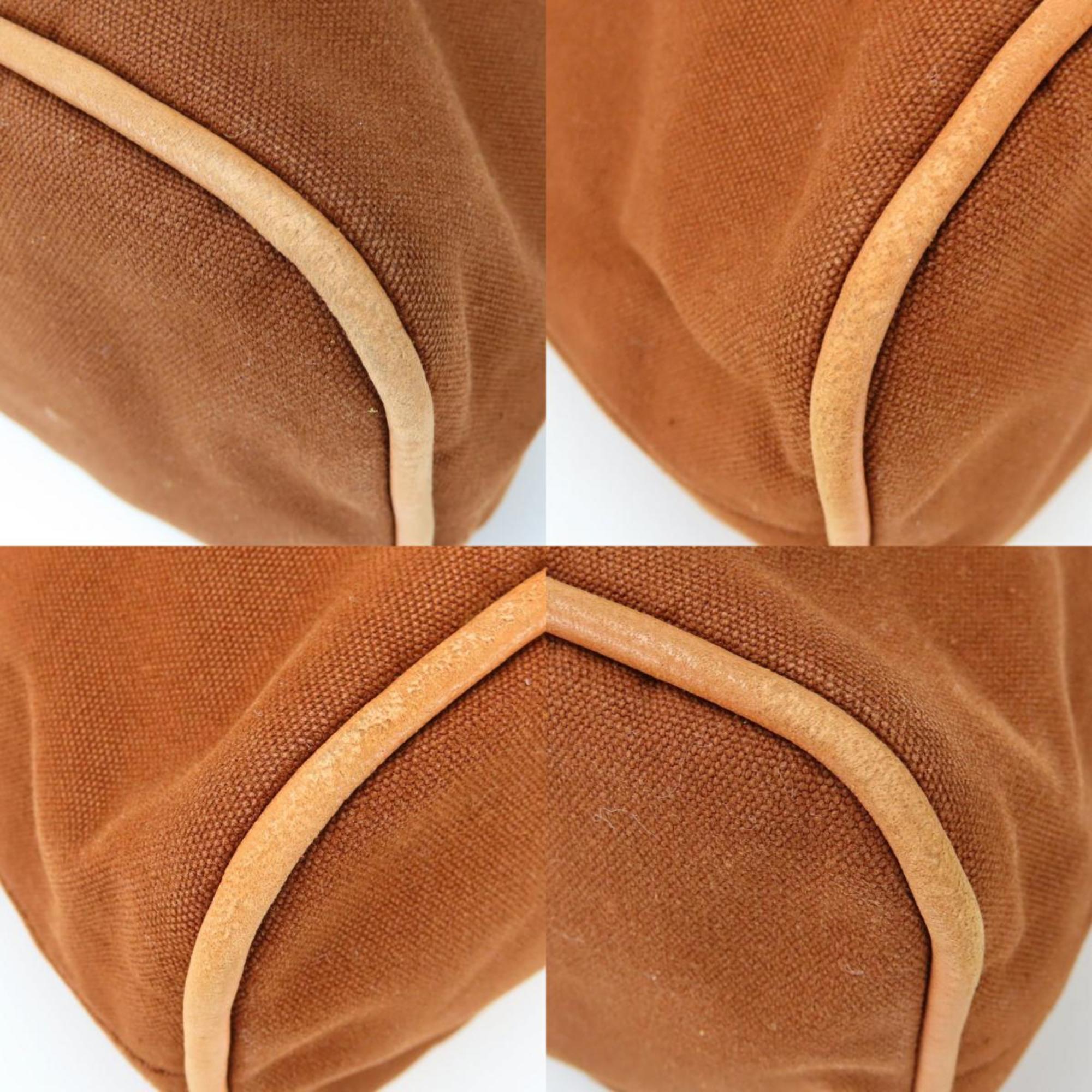 Hermes Kara Brown Cotton Pouch (Pre-Owned)