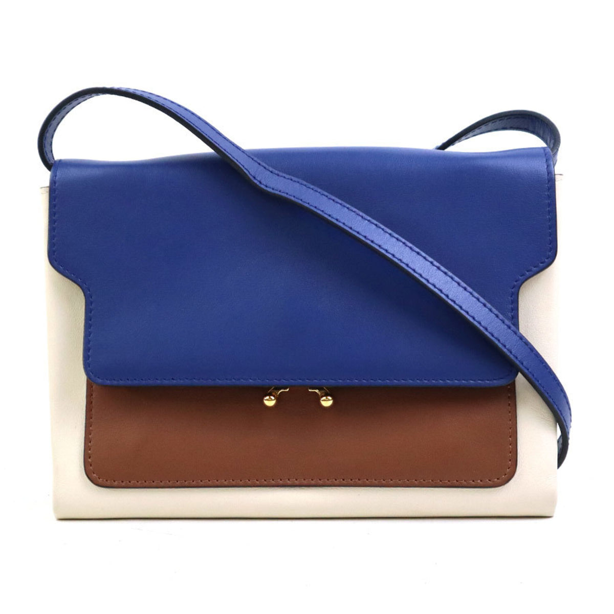 Marni Blue Brown Ivory Shoulder Bag (Pre-Owned)